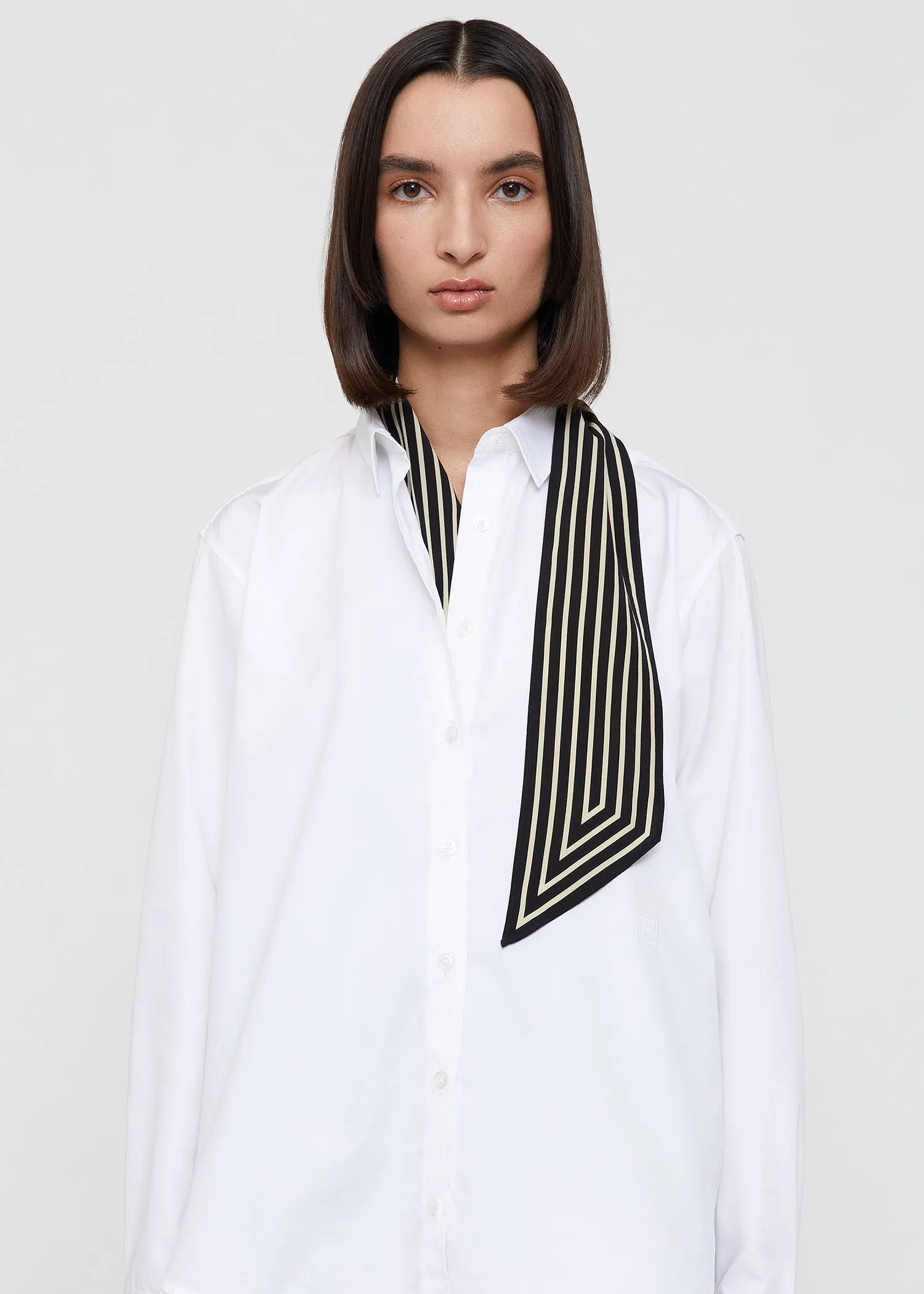 Signature monogram silk ribbon scarf black sold by Toteme product image thumbnail 2