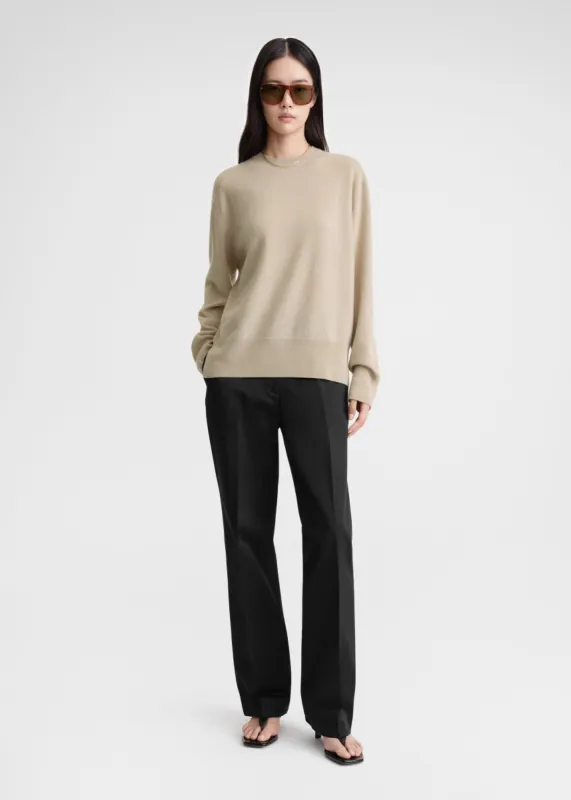 Crew-neck cashmere knit fawn sold by Toteme