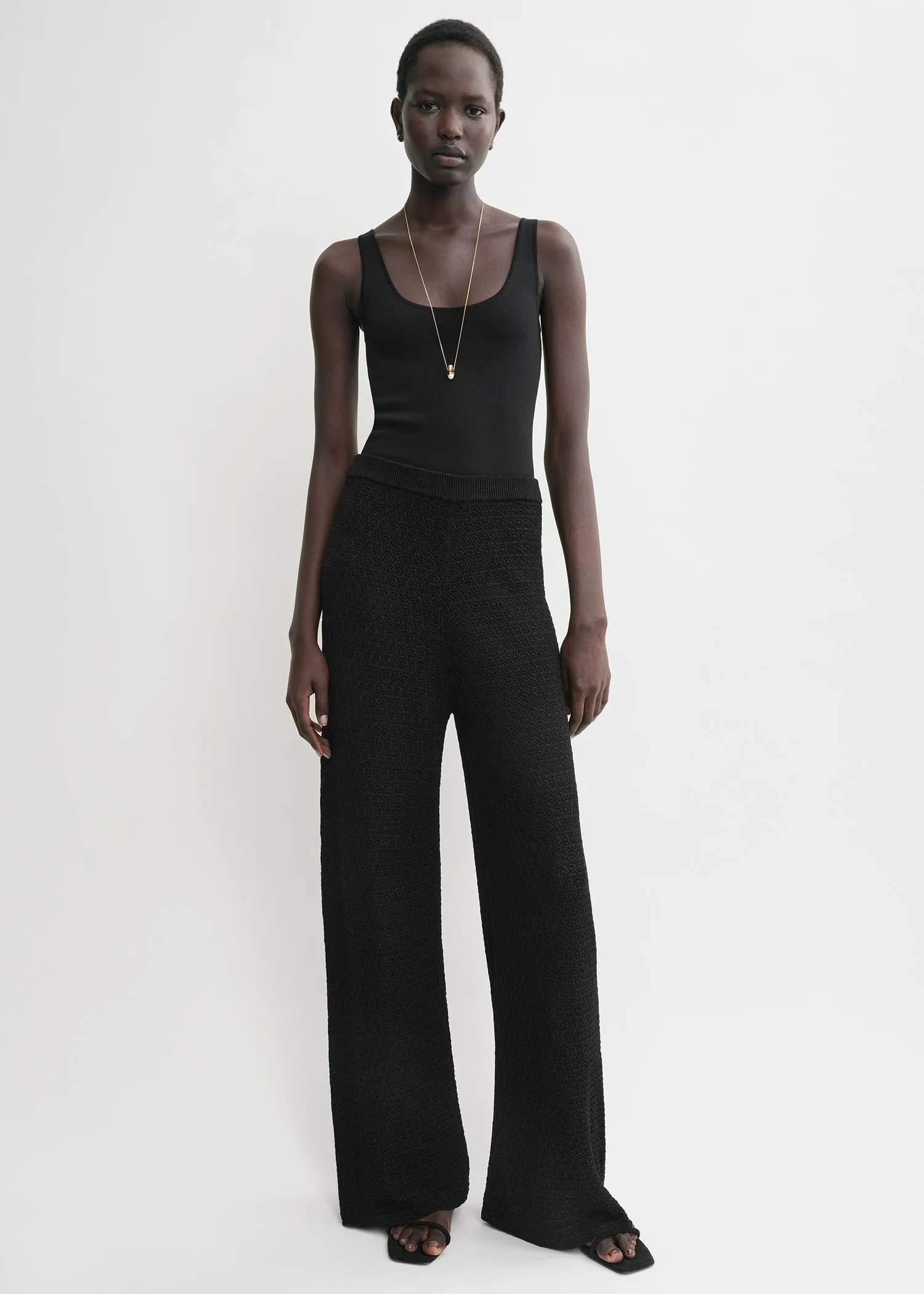 Crochet trousers black sold by Toteme