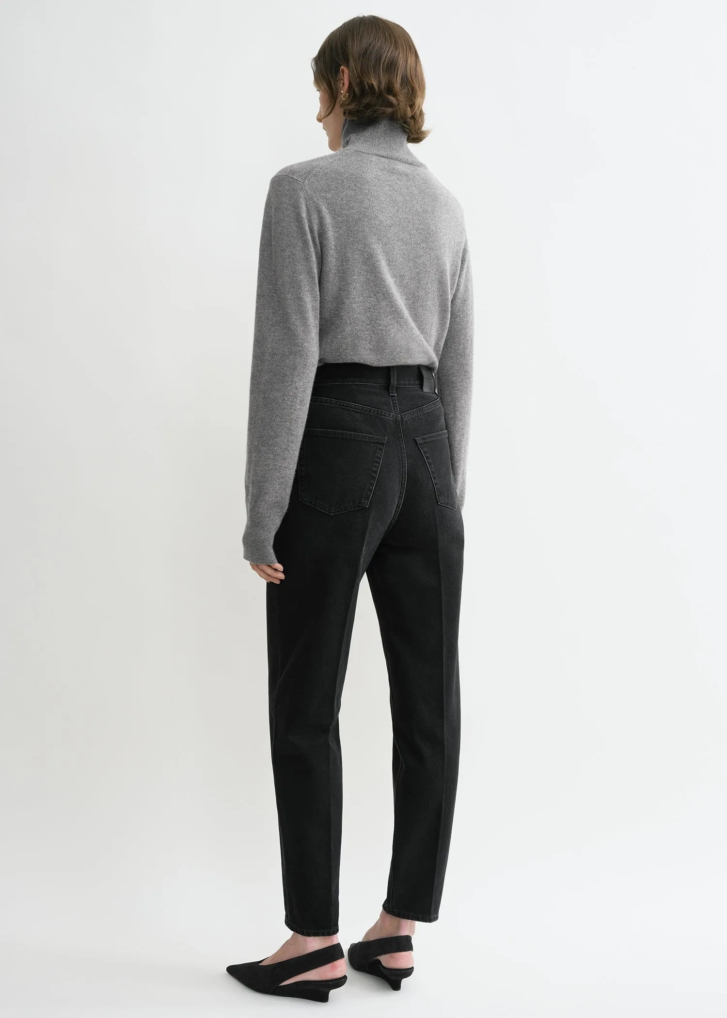 Tapered leg denim faded black sold by Toteme product image thumbnail 3