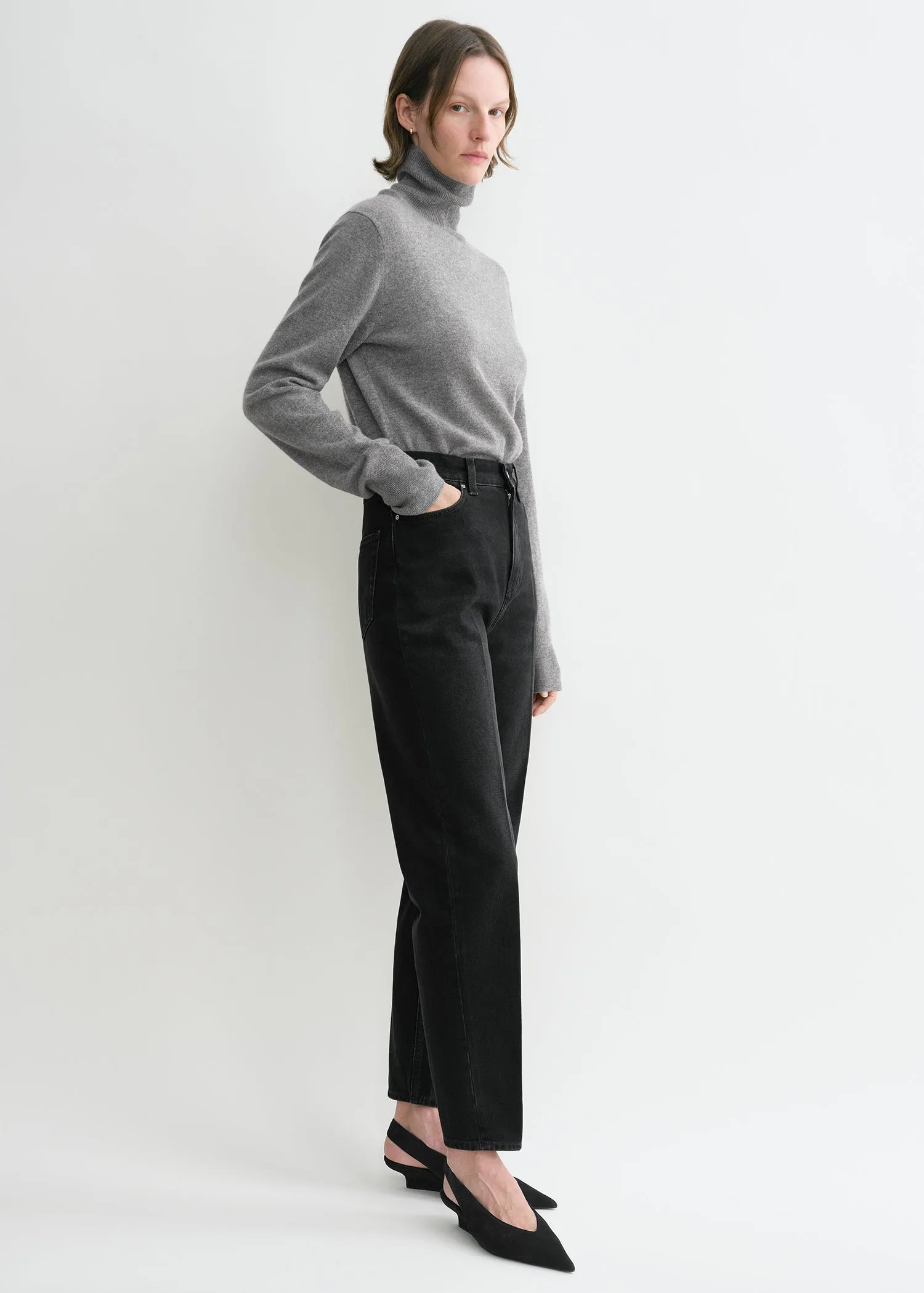 Tapered leg denim faded black sold by Toteme product image thumbnail 2