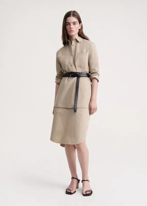 Cotton-twill pocket shirt overcast beige sold by Toteme