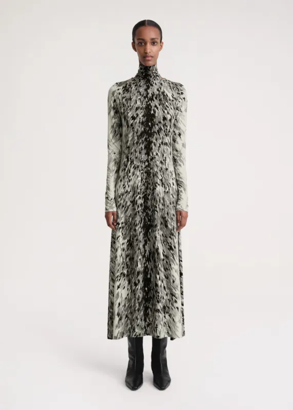 Fur-print jersey dress grey made by Toteme