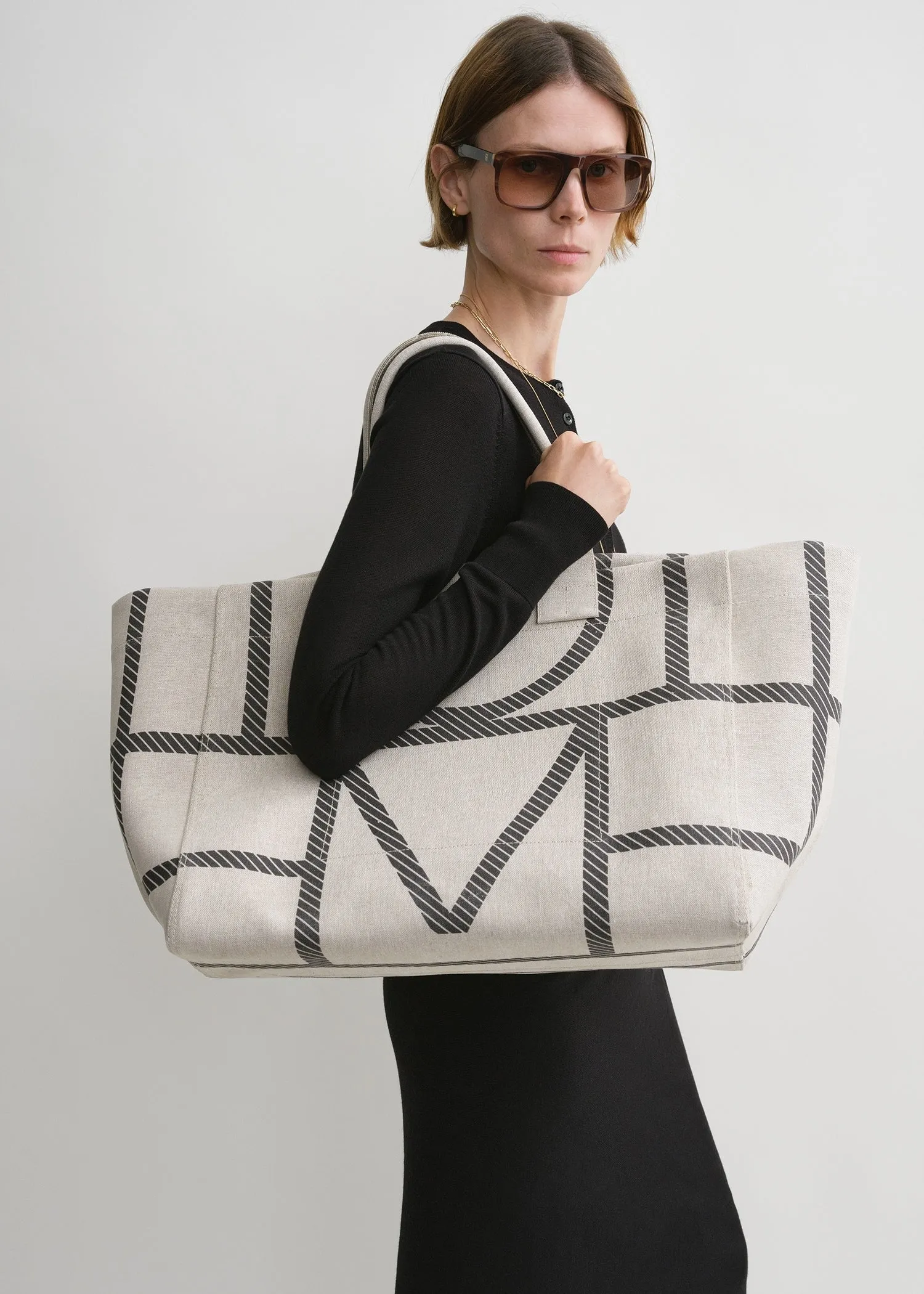 Monogram travel tote ecru sold by Toteme product image thumbnail 3