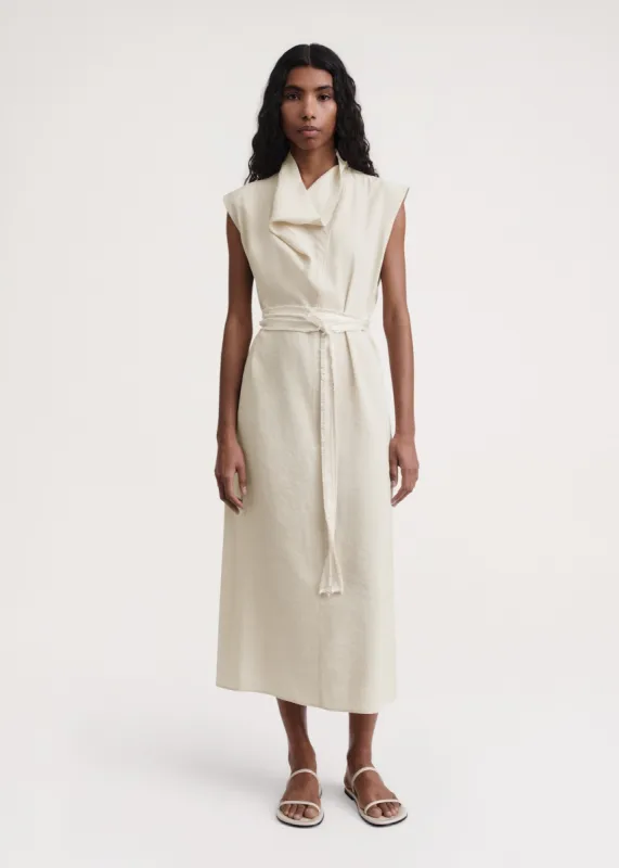 Folded-neck dress oyster made by Toteme