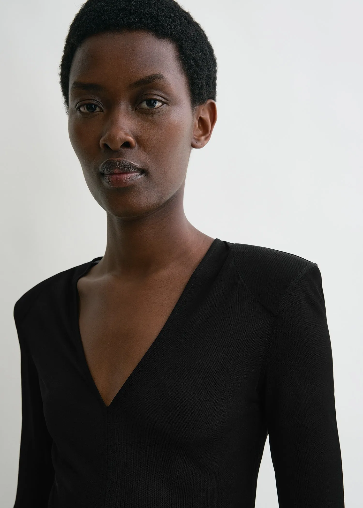 Deep V-neck top black sold by Toteme product image thumbnail 4