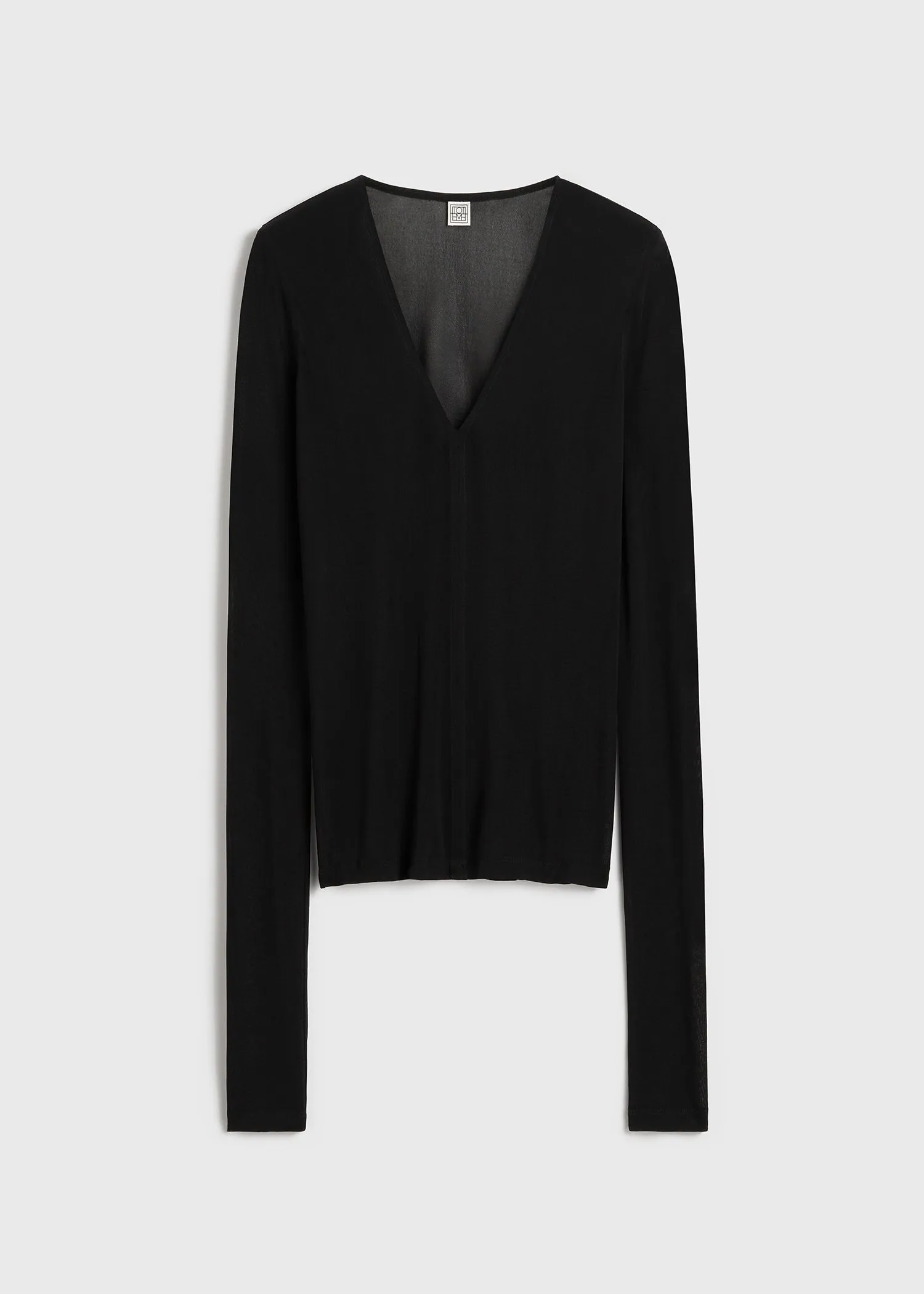Deep V-neck top black sold by Toteme product image thumbnail 5