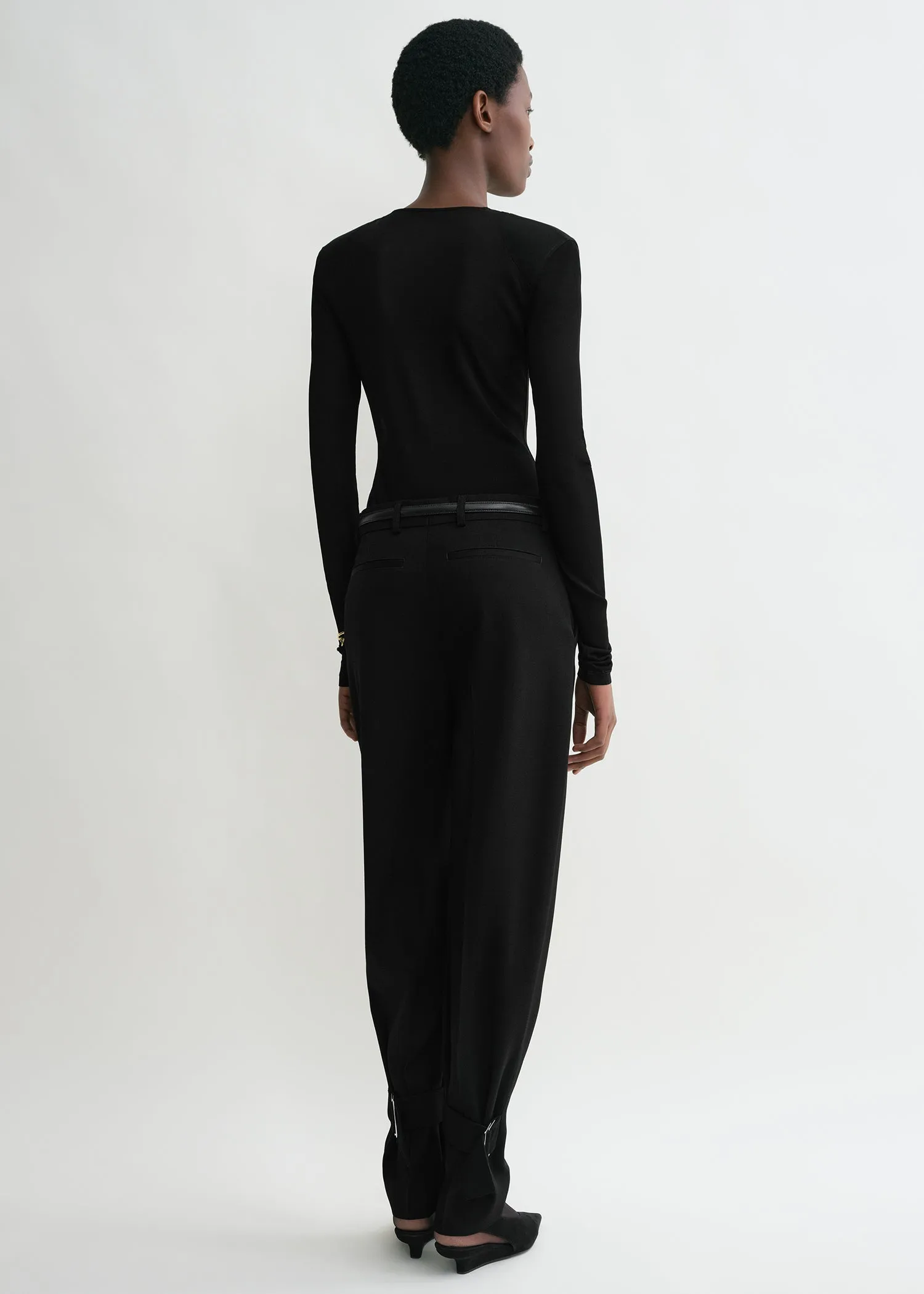 Deep V-neck top black sold by Toteme product image thumbnail 3