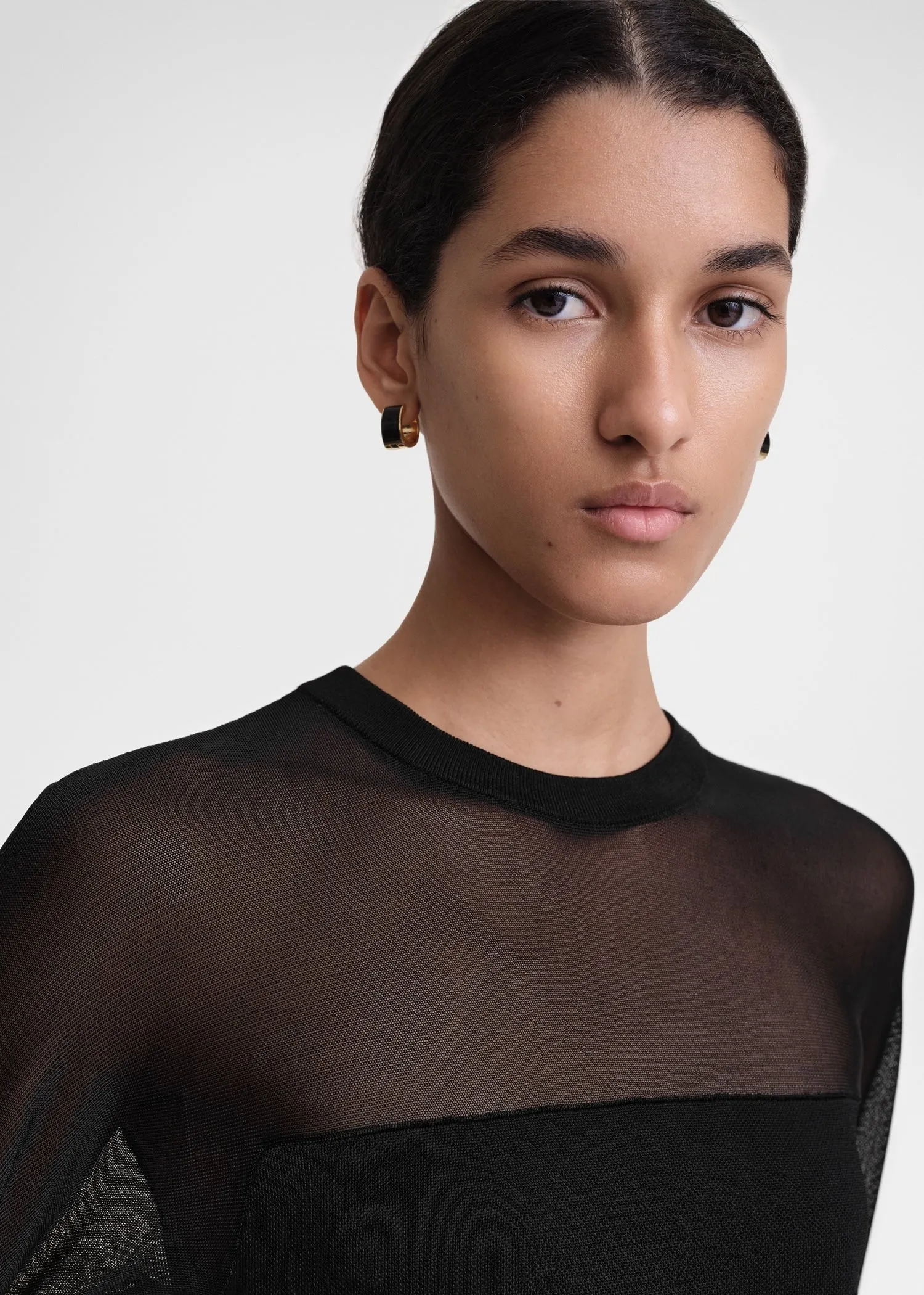 Semi-sheer evening top black sold by Toteme product image thumbnail 4