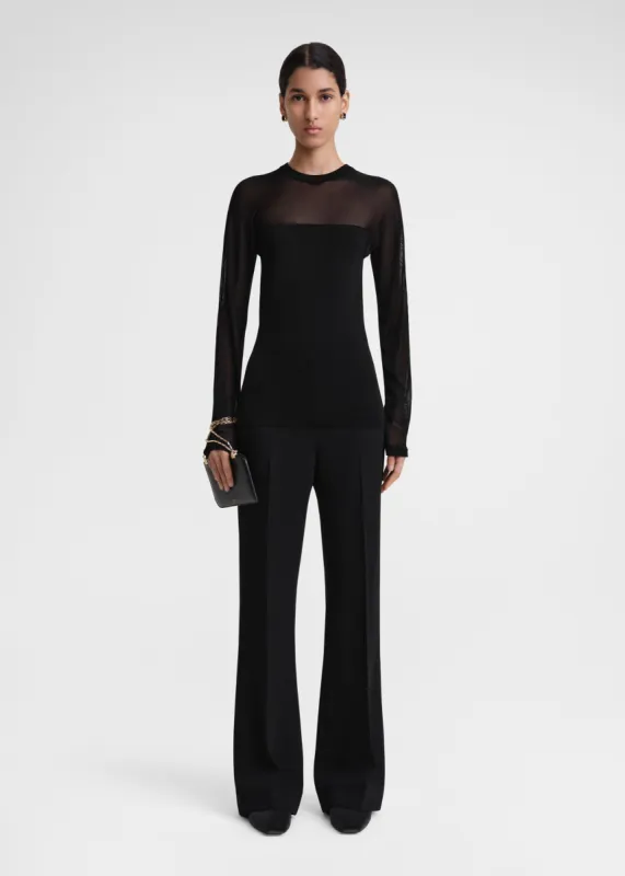 Semi-sheer evening top black made by Toteme