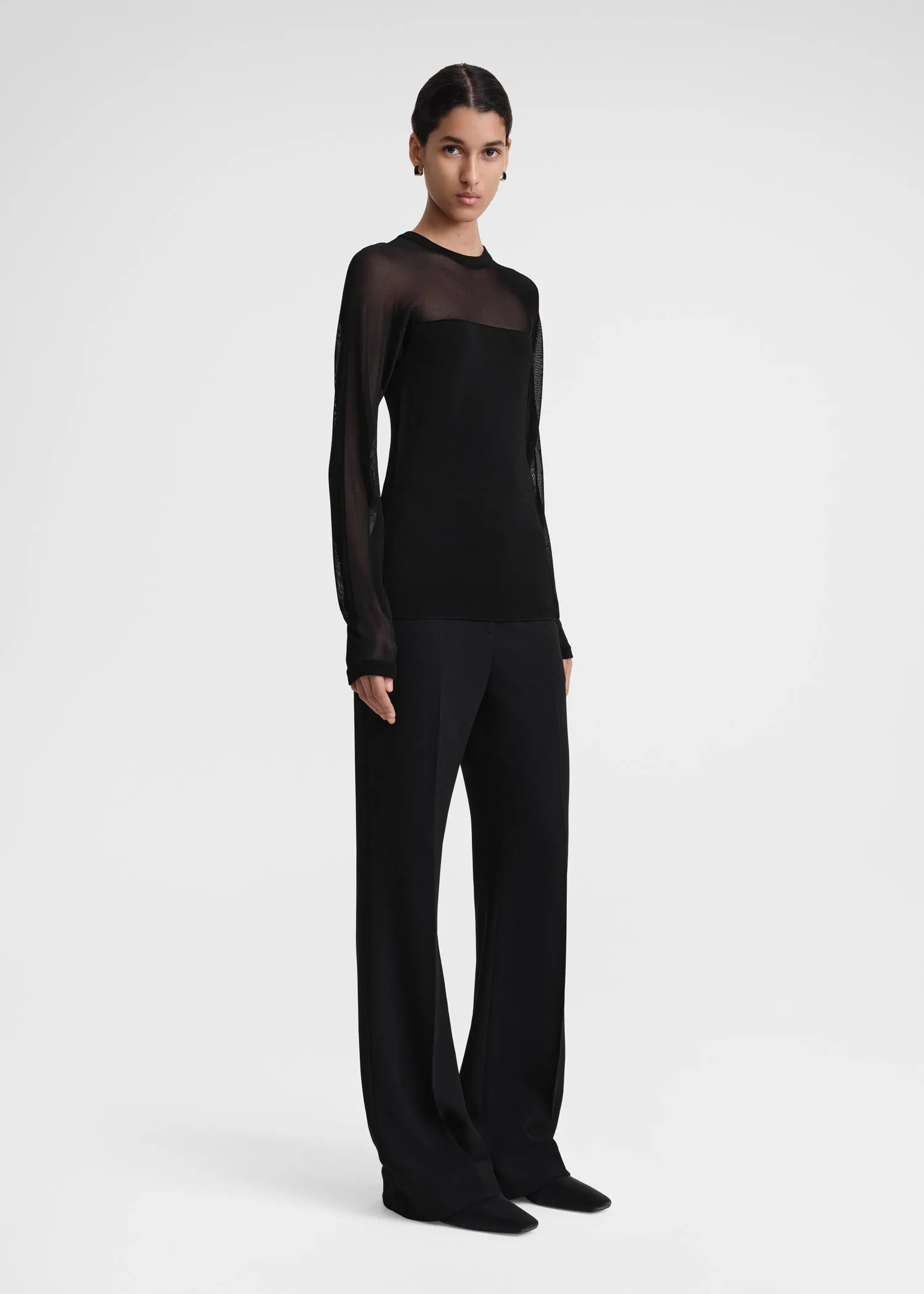 Semi-sheer evening top black sold by Toteme product image thumbnail 2