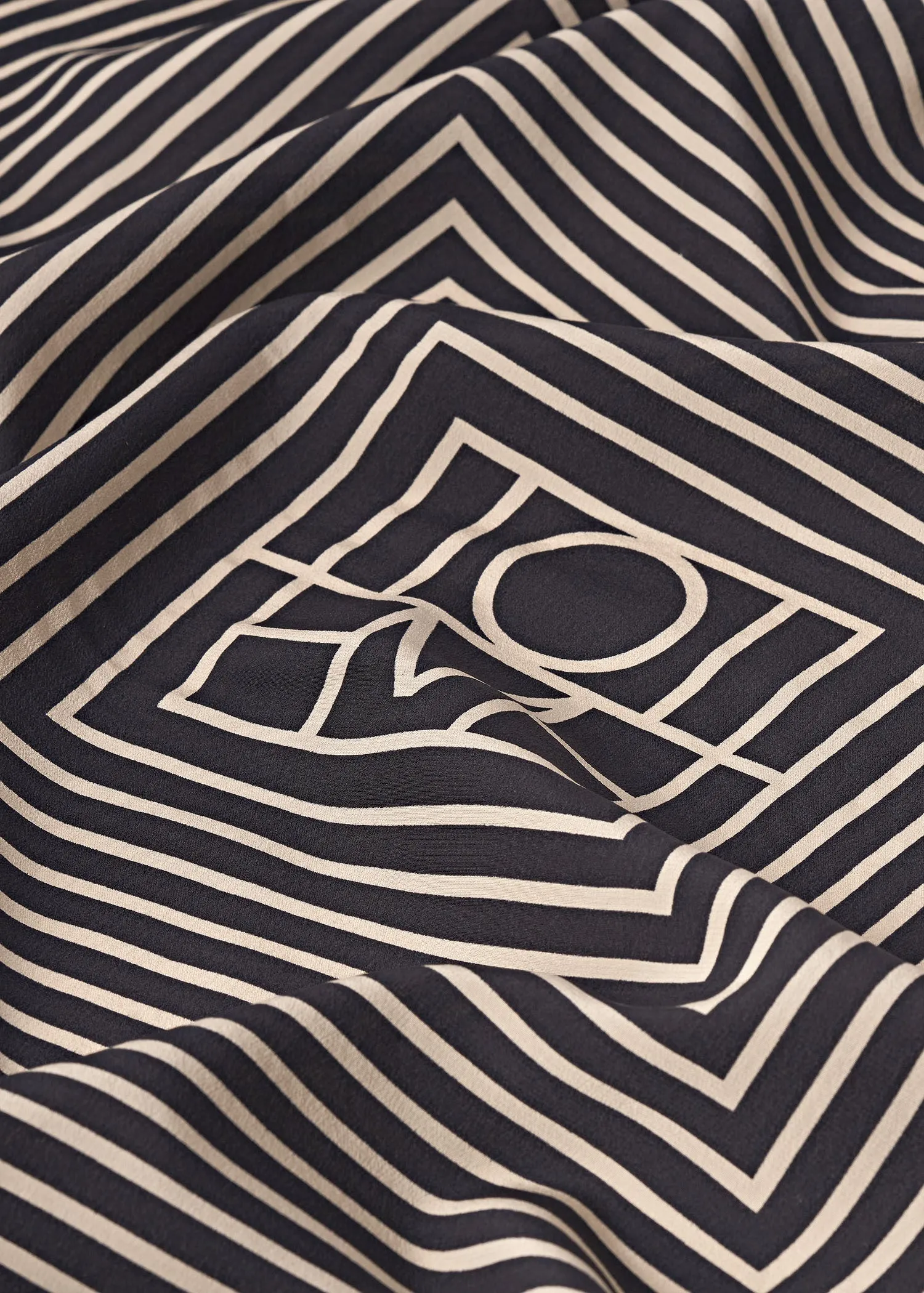 Signature monogram silk blanket scarf black sold by Toteme product image thumbnail 4