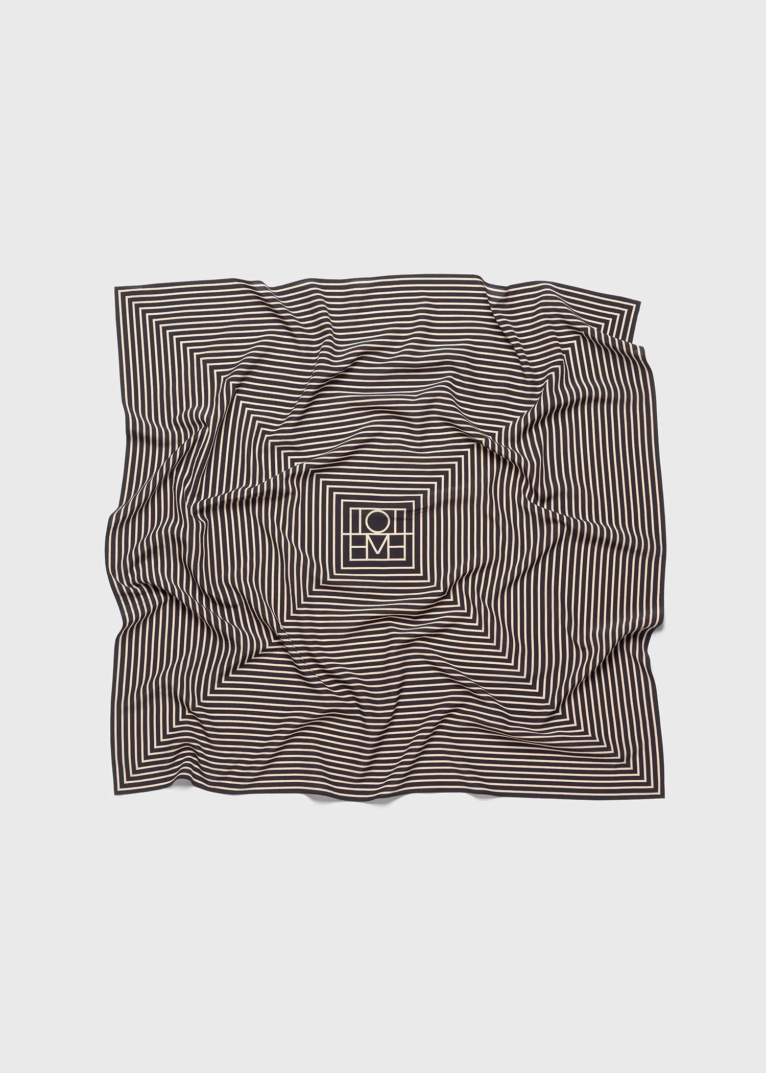 Signature monogram silk blanket scarf black sold by Toteme product image thumbnail 3