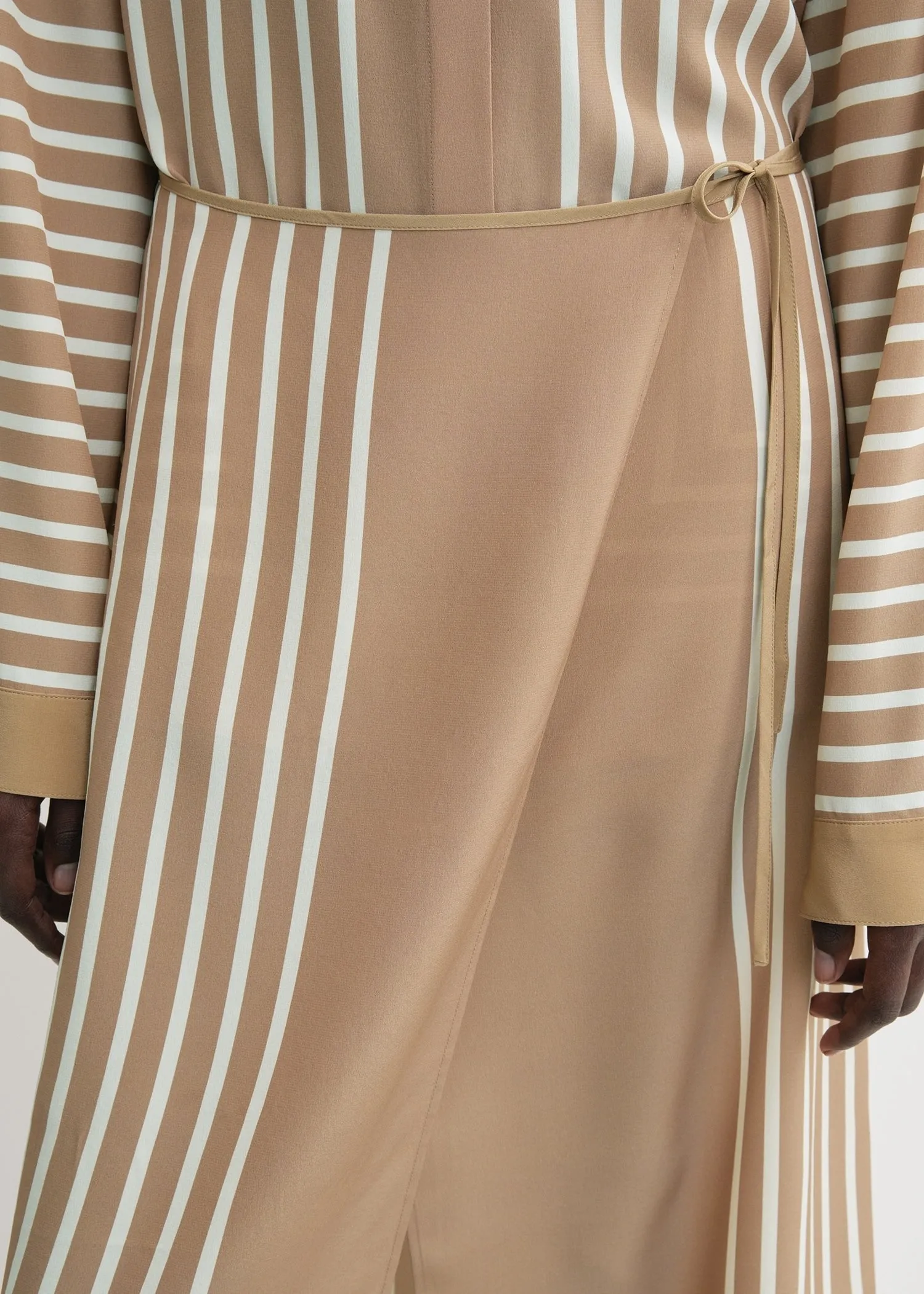 Monogram silk wrap skirt camel/white sold by Toteme product image thumbnail 3