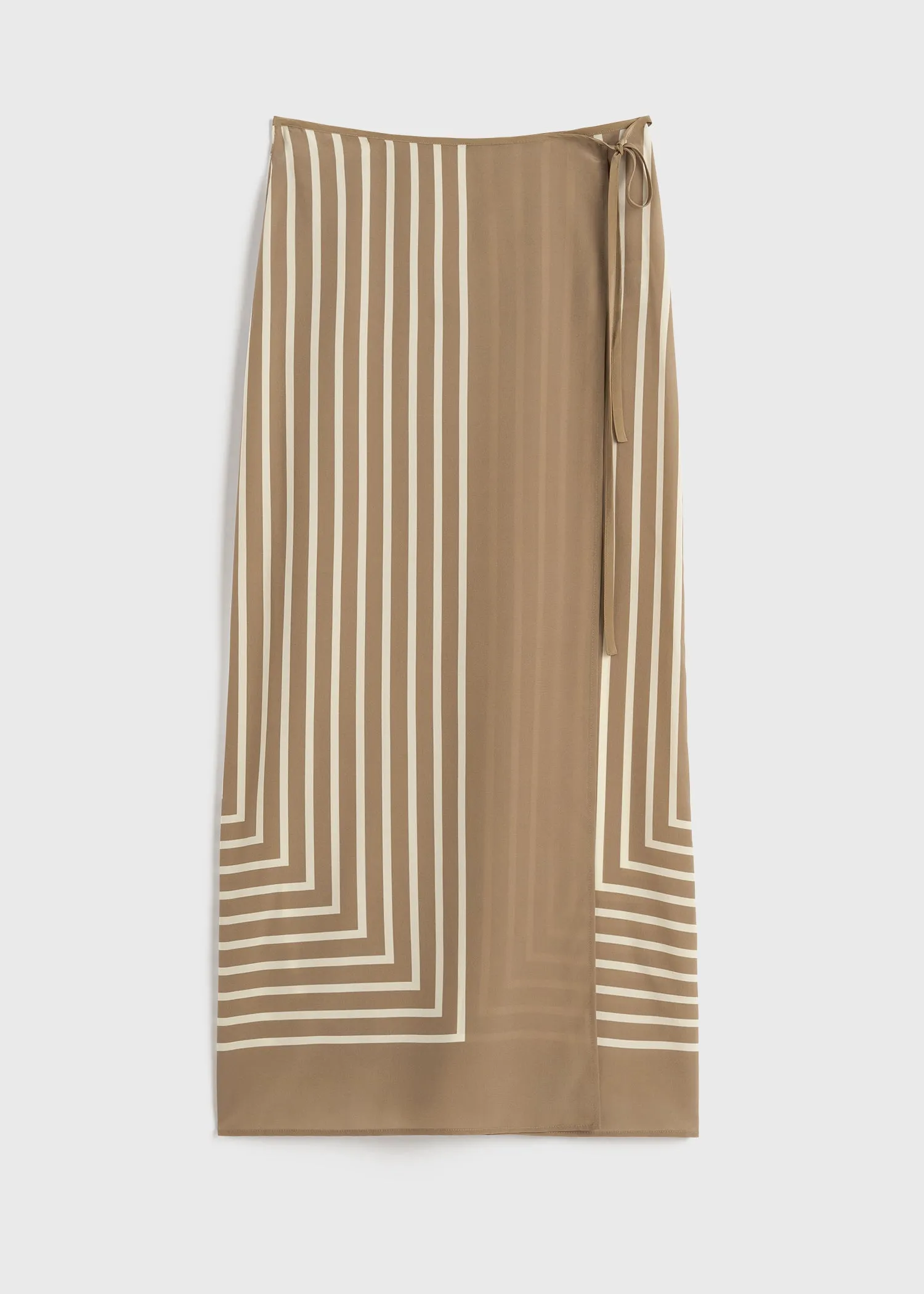 Monogram silk wrap skirt camel/white sold by Toteme product image thumbnail 5