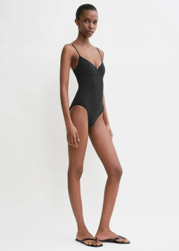 Half-cup swimsuit black made by Toteme