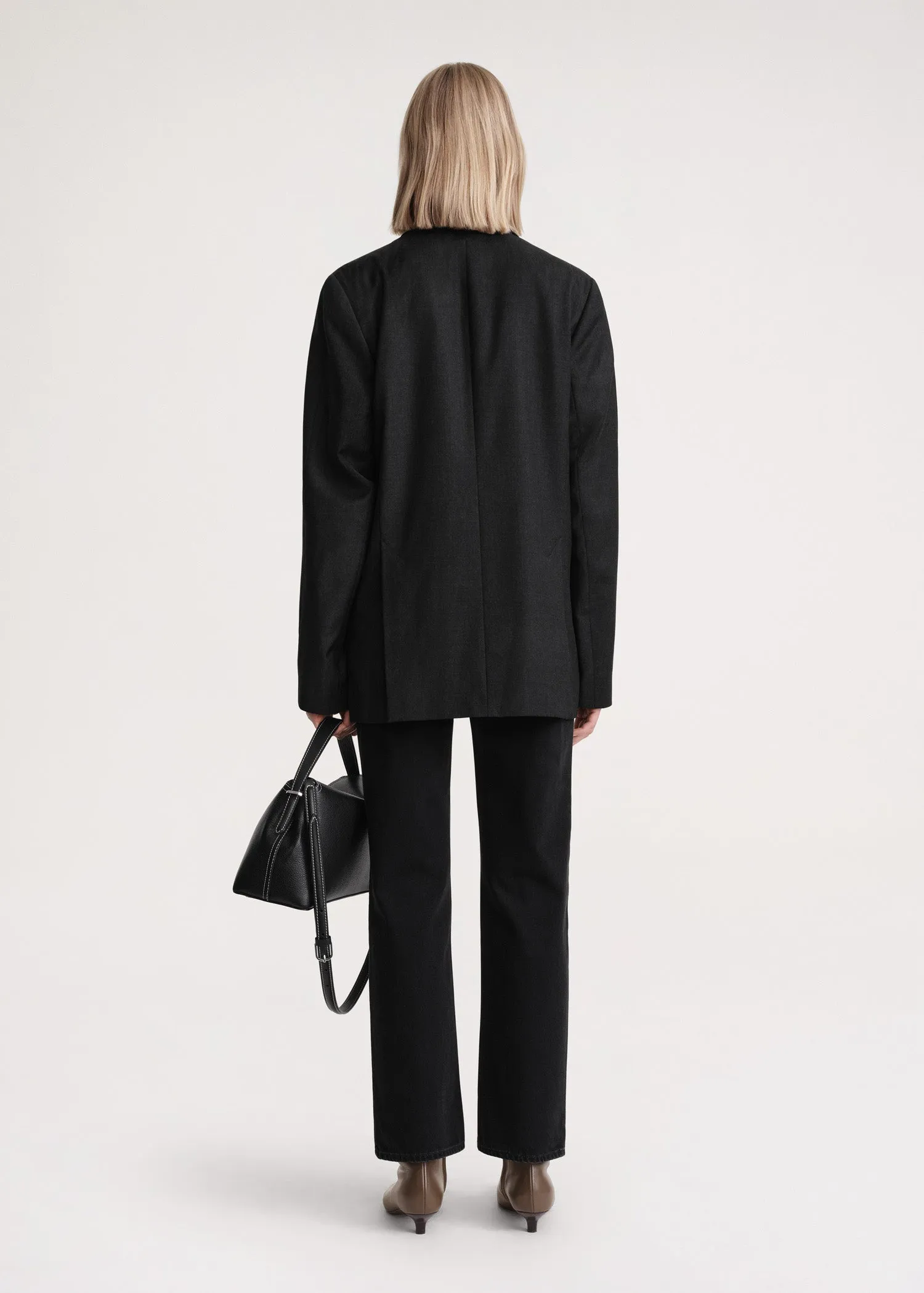 Double-breasted blazer charcoal mélange sold by Toteme product image thumbnail 3