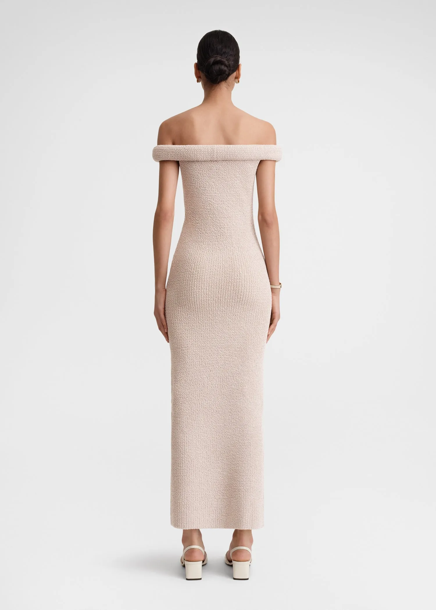 Off-shoulder roll knit dress frost sold by Toteme product image thumbnail 3