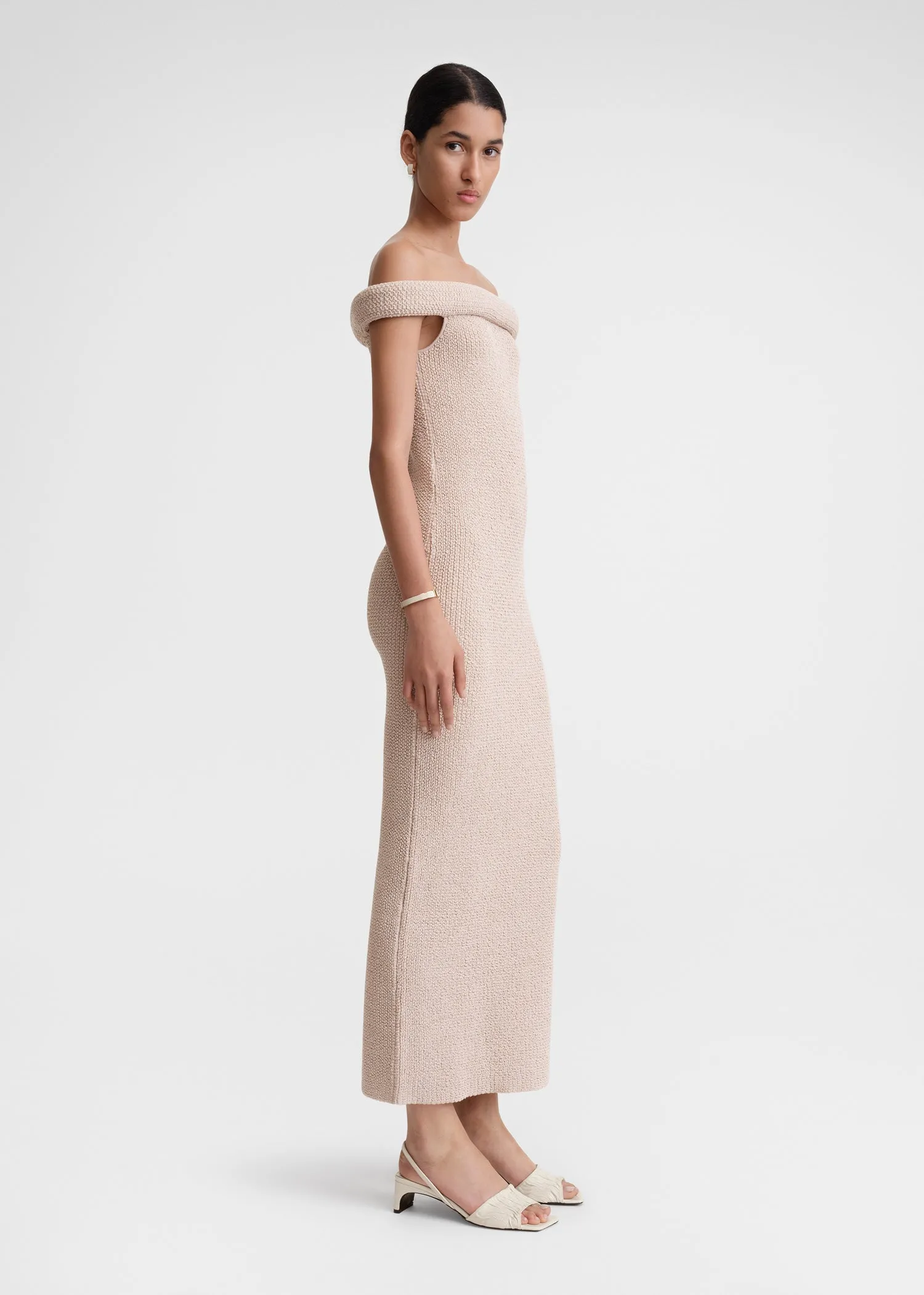Off-shoulder roll knit dress frost sold by Toteme product image thumbnail 2