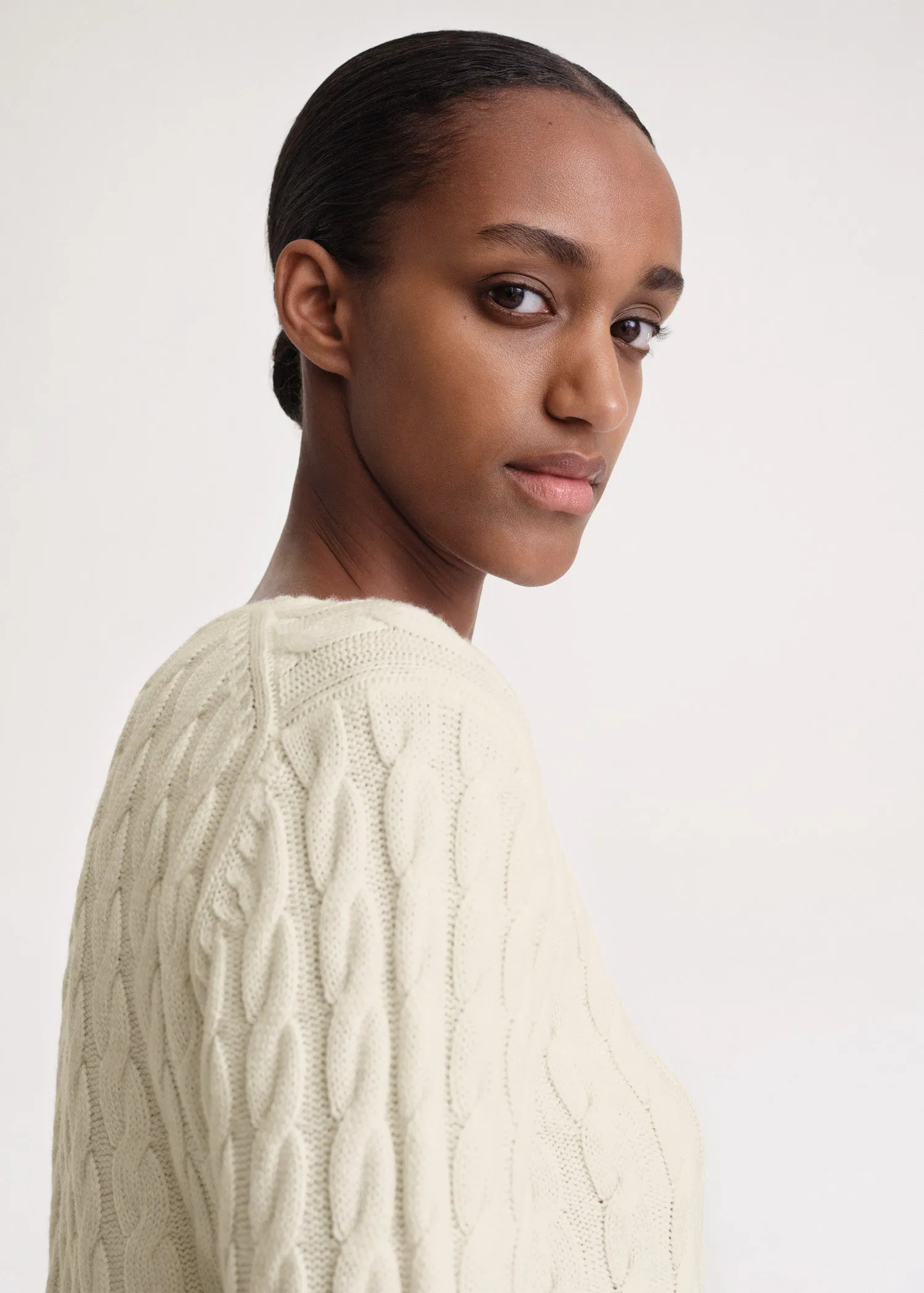 Petite cable knit cream sold by Toteme product image thumbnail 4