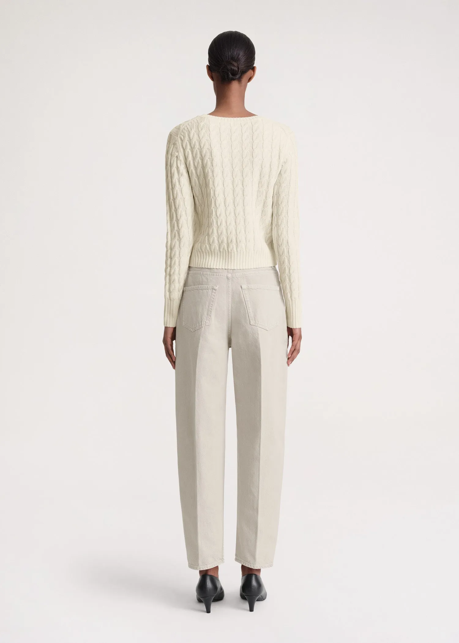 Petite cable knit cream sold by Toteme product image thumbnail 3