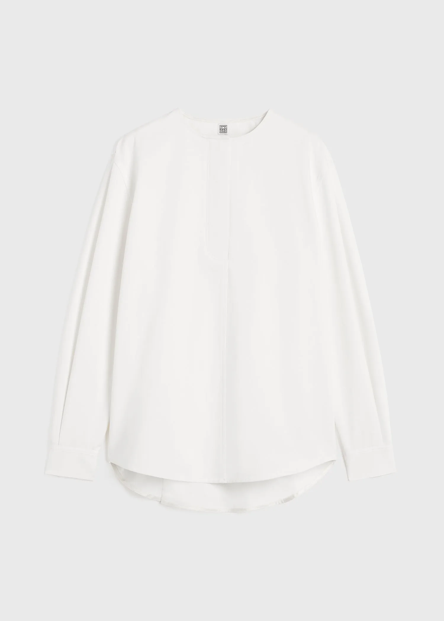 Collarless cotton-twill shirt white sold by Toteme product image thumbnail 5