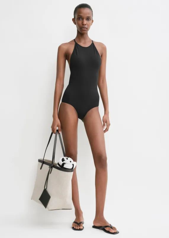 High neck swimsuit black made by Toteme