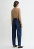Wide tapered leg denim dark blue sold by Toteme