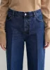 Wide tapered leg denim dark blue sold by Toteme