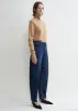 Wide tapered leg denim dark blue sold by Toteme
