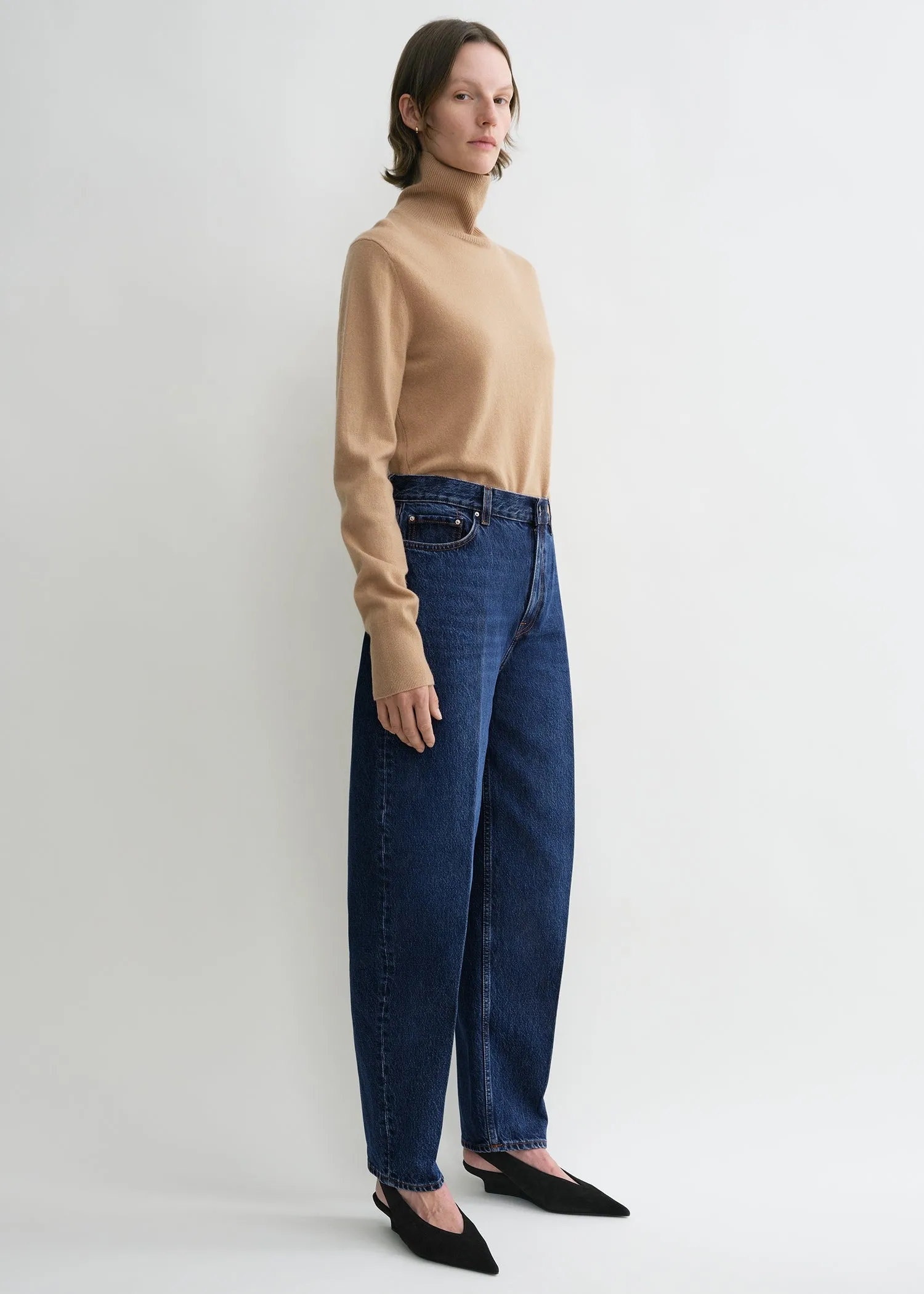 Wide tapered leg denim dark blue sold by Toteme product image thumbnail 2
