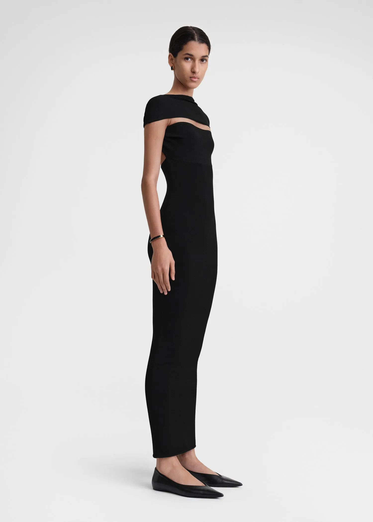 Slip-through knit dress black sold by Toteme product image thumbnail 2