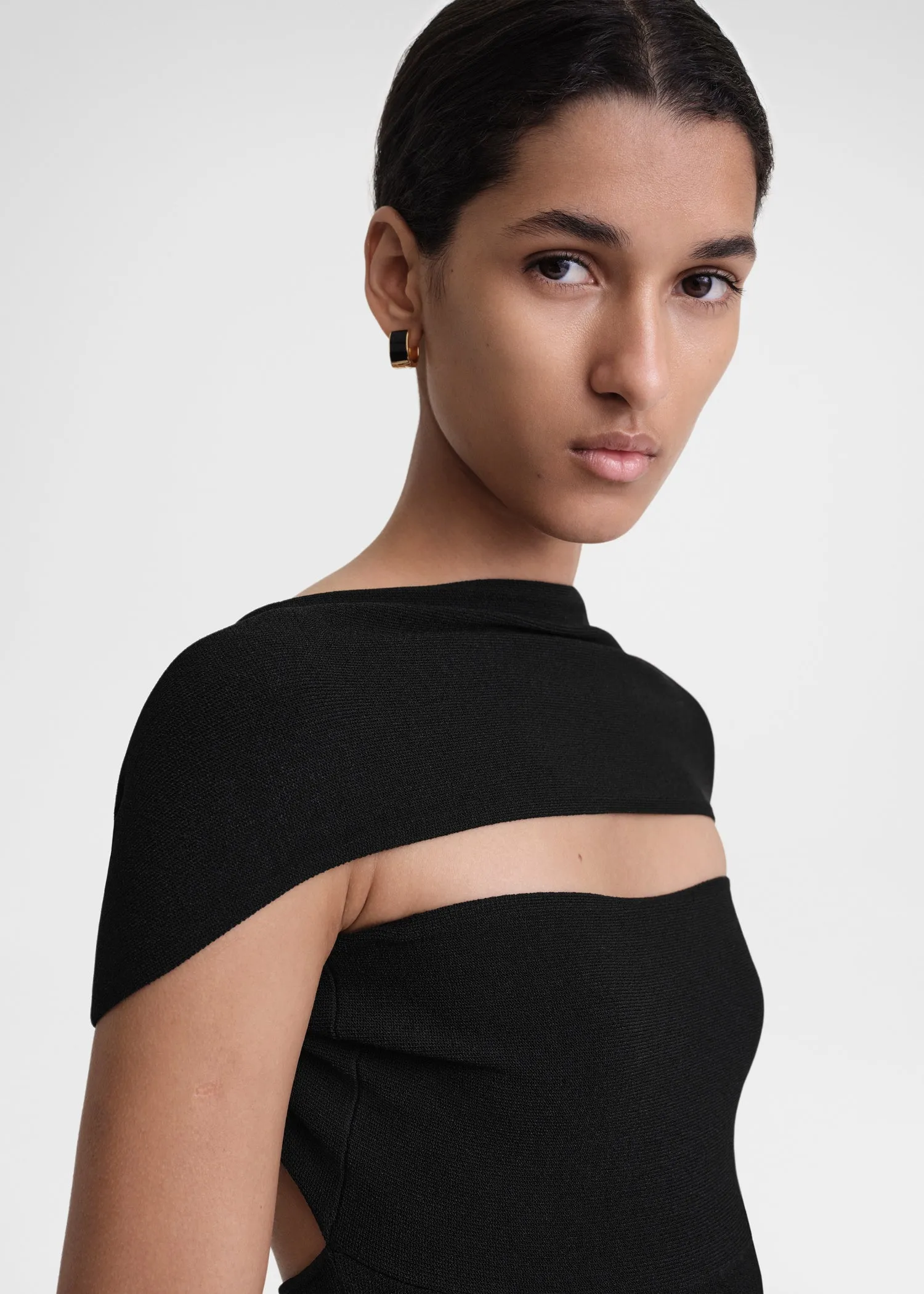 Slip-through knit dress black sold by Toteme product image thumbnail 4