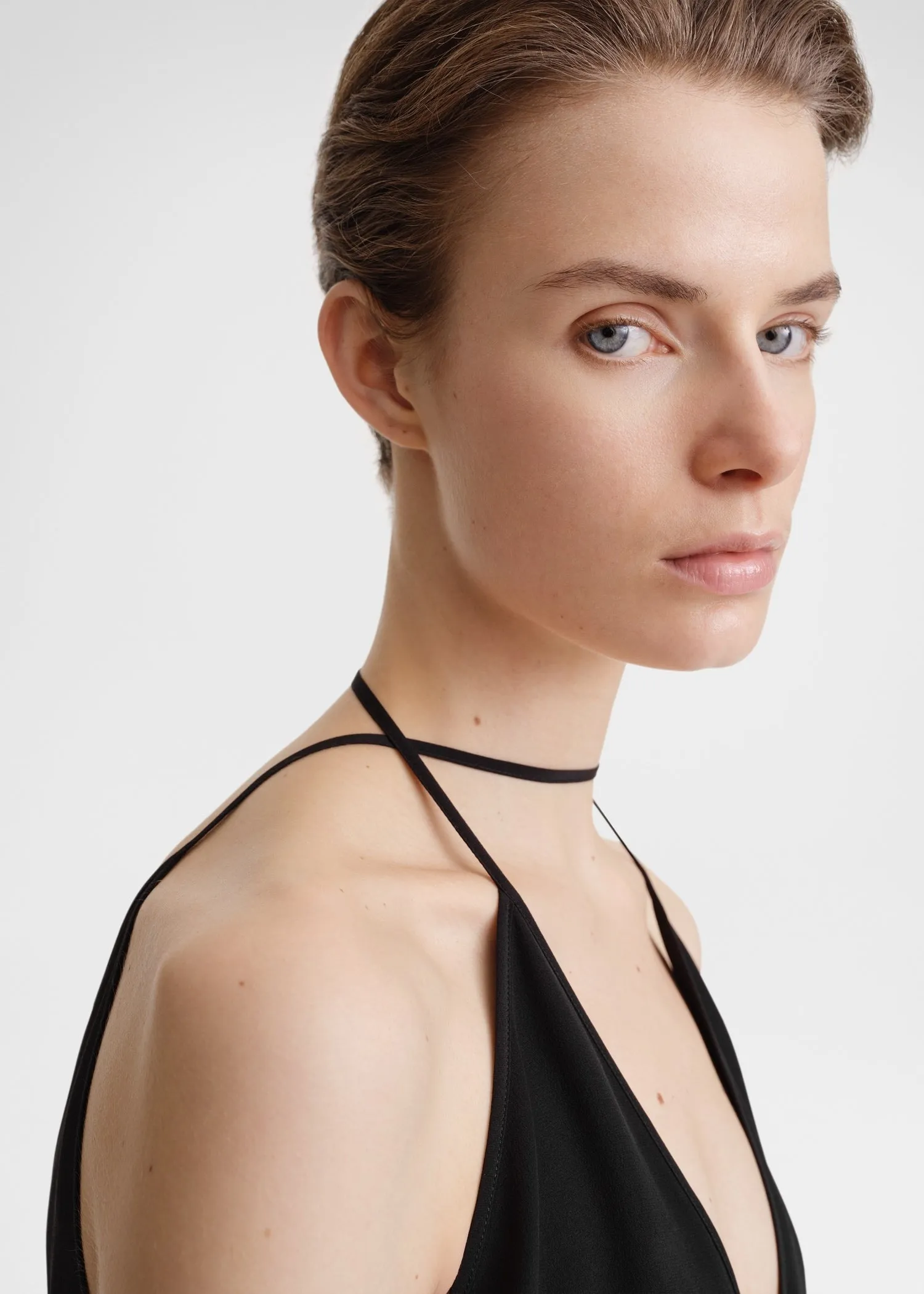 Double-halter silk top black sold by Toteme product image thumbnail 4