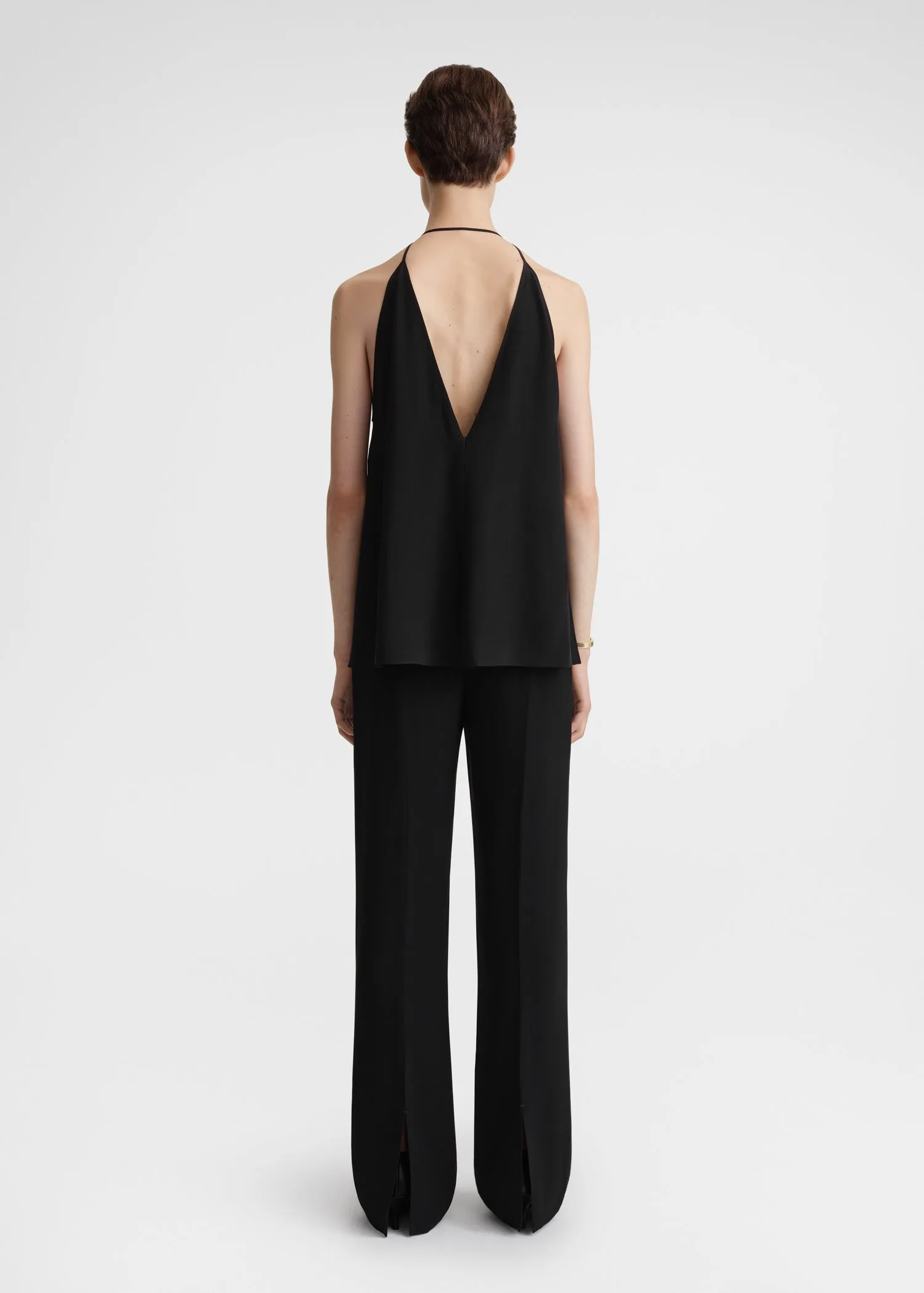 Double-halter silk top black sold by Toteme product image thumbnail 3