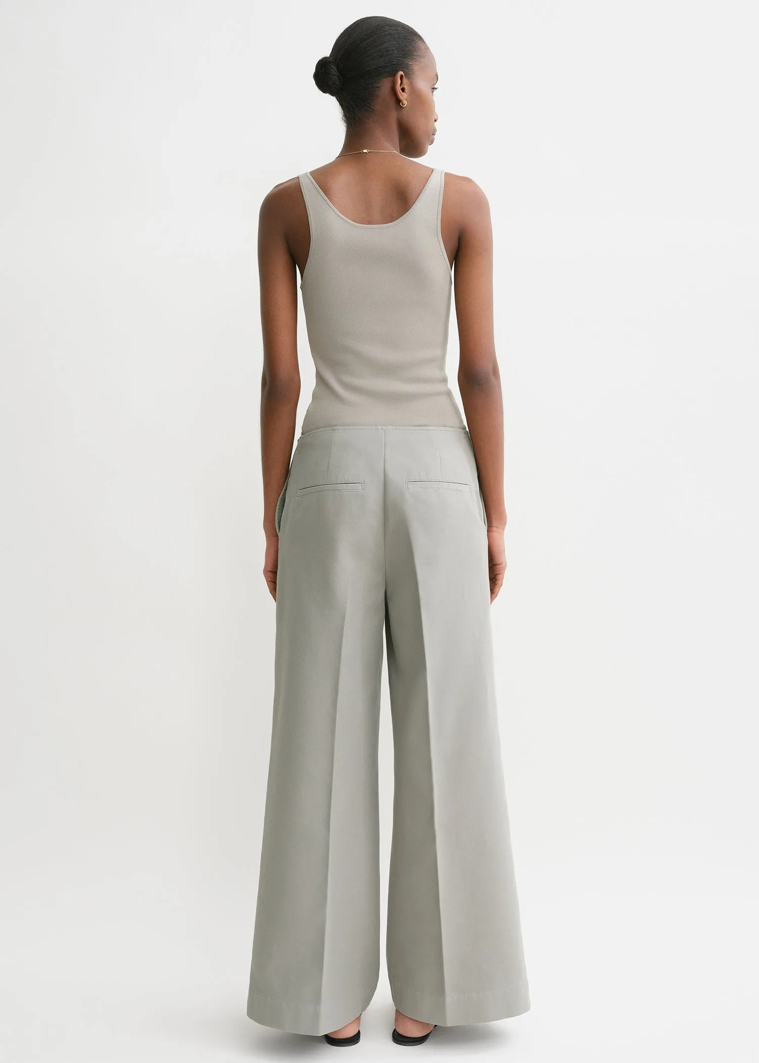 Zip-front wide trousers dove sold by Toteme product image thumbnail 3