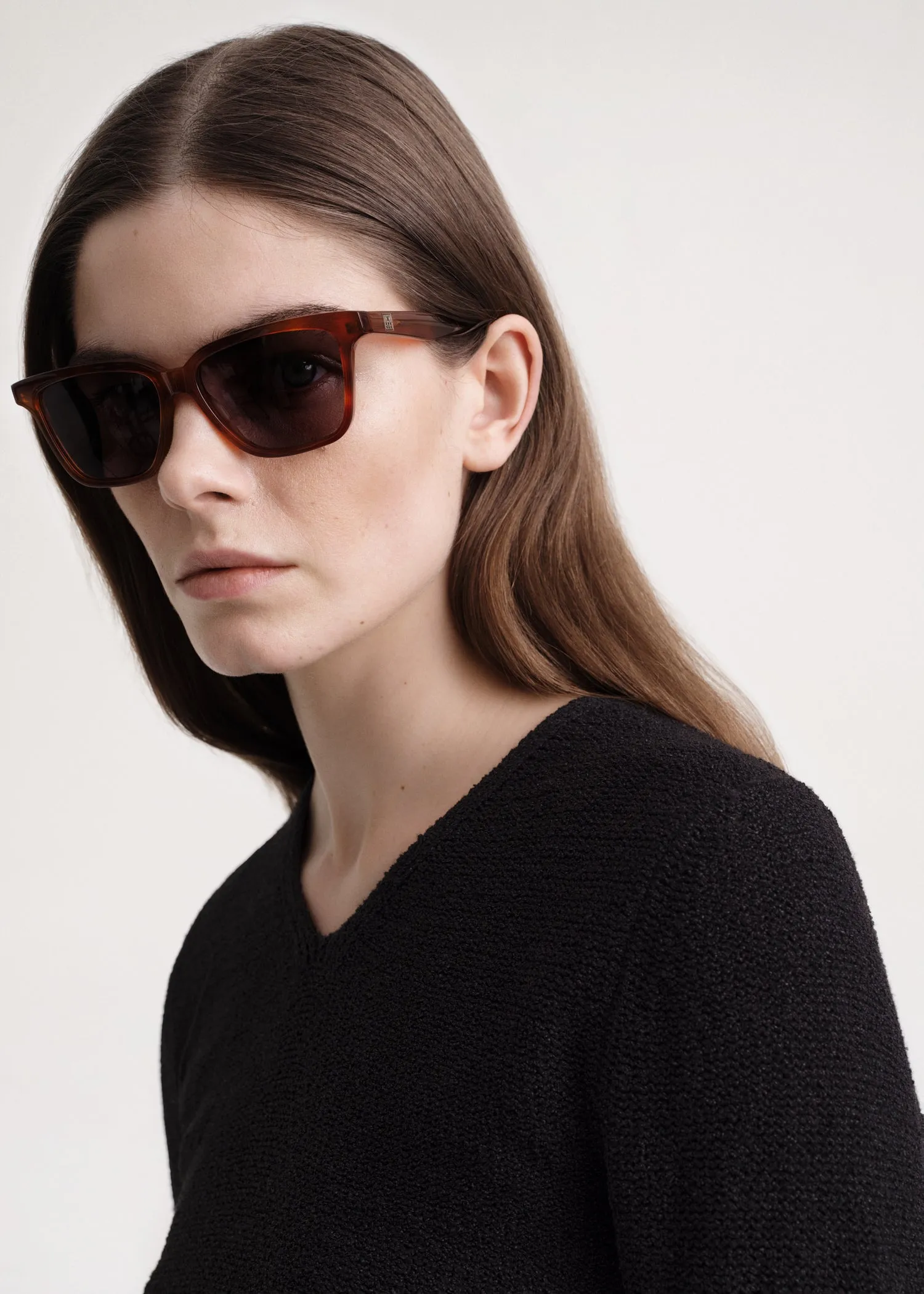 Square sunglasses light Havana sold by Toteme product image thumbnail 3