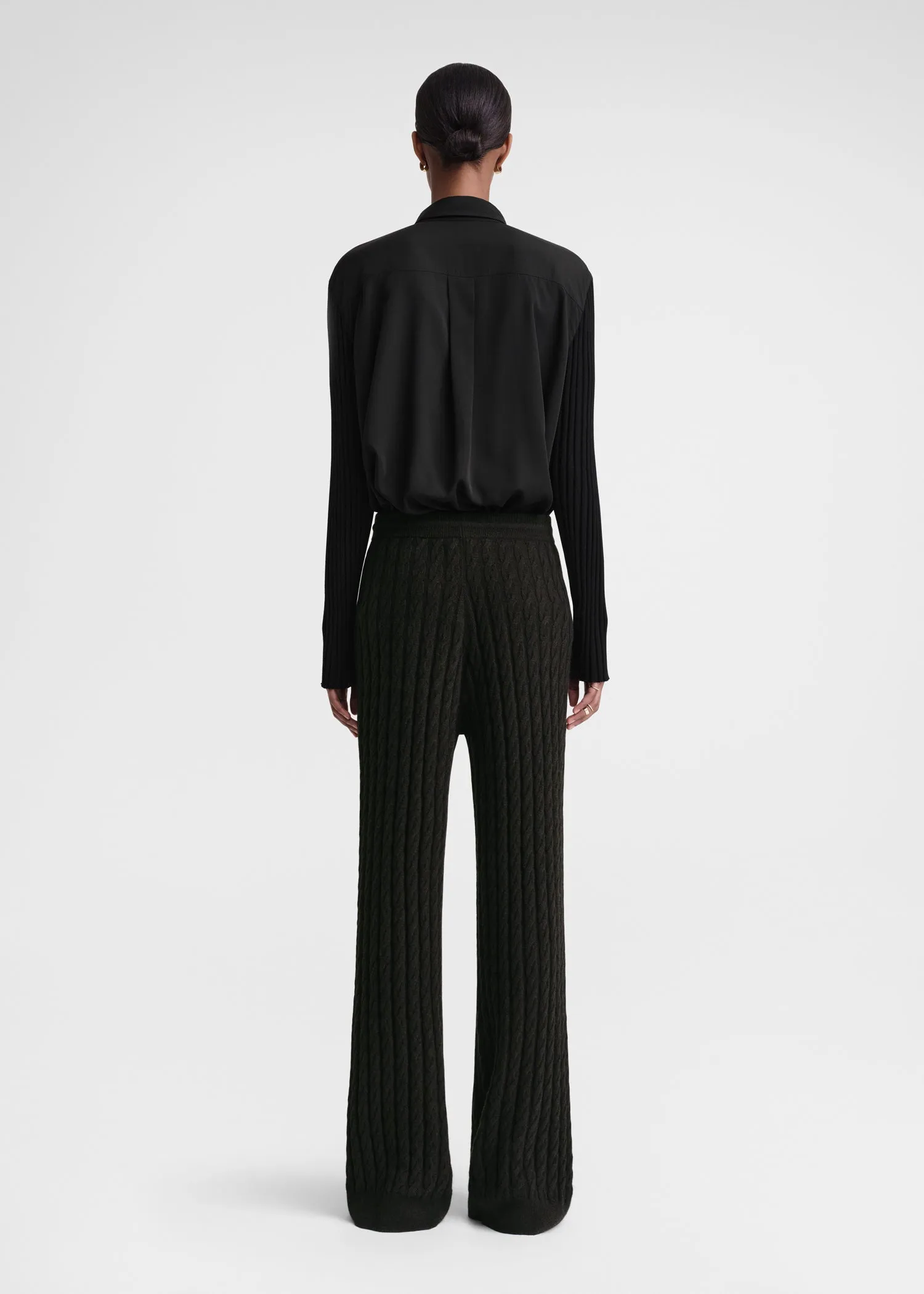 Cable knit trousers espresso sold by Toteme product image thumbnail 3