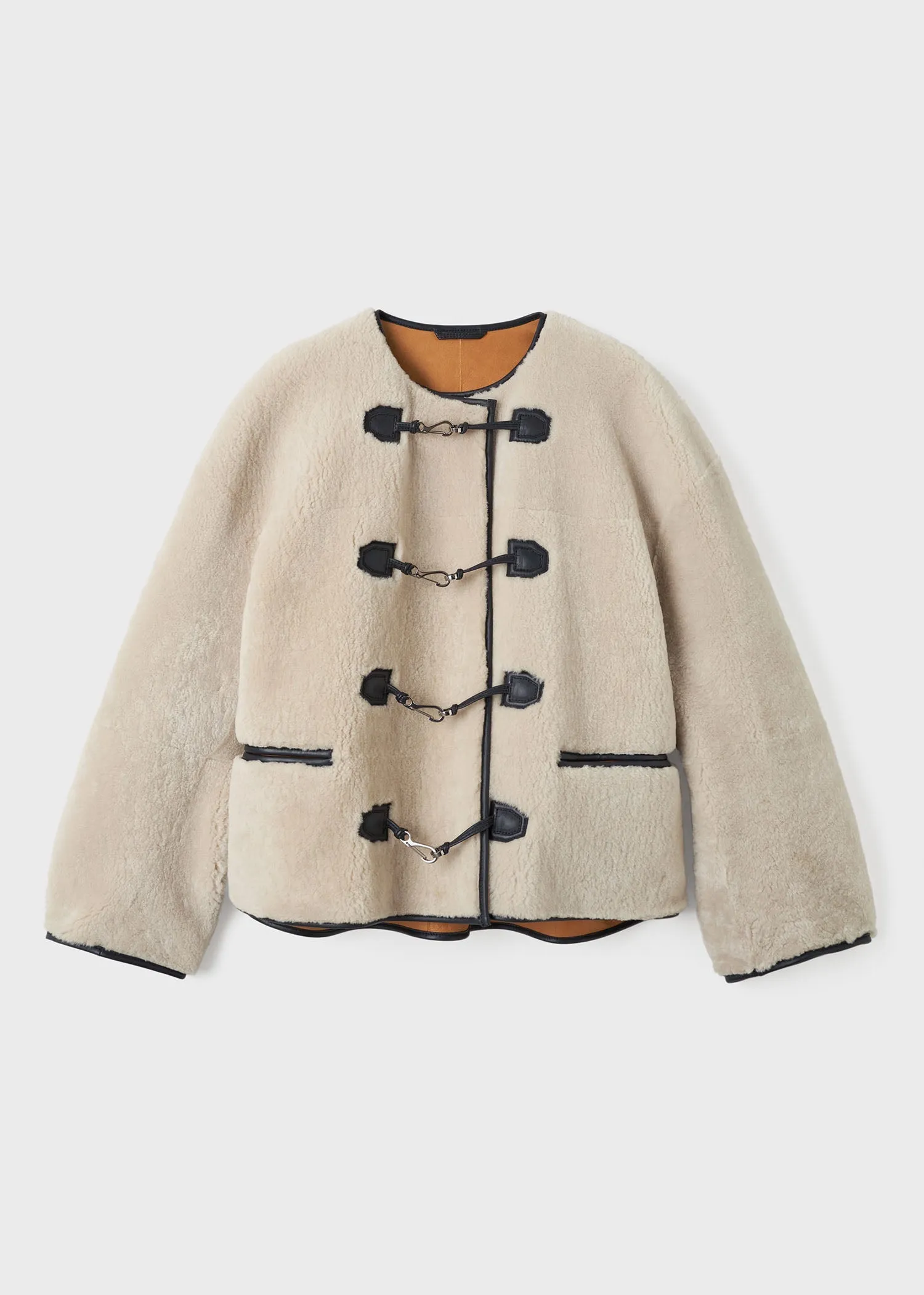 Teddy shearling clasp jacket off-white sold by Toteme product image thumbnail 5