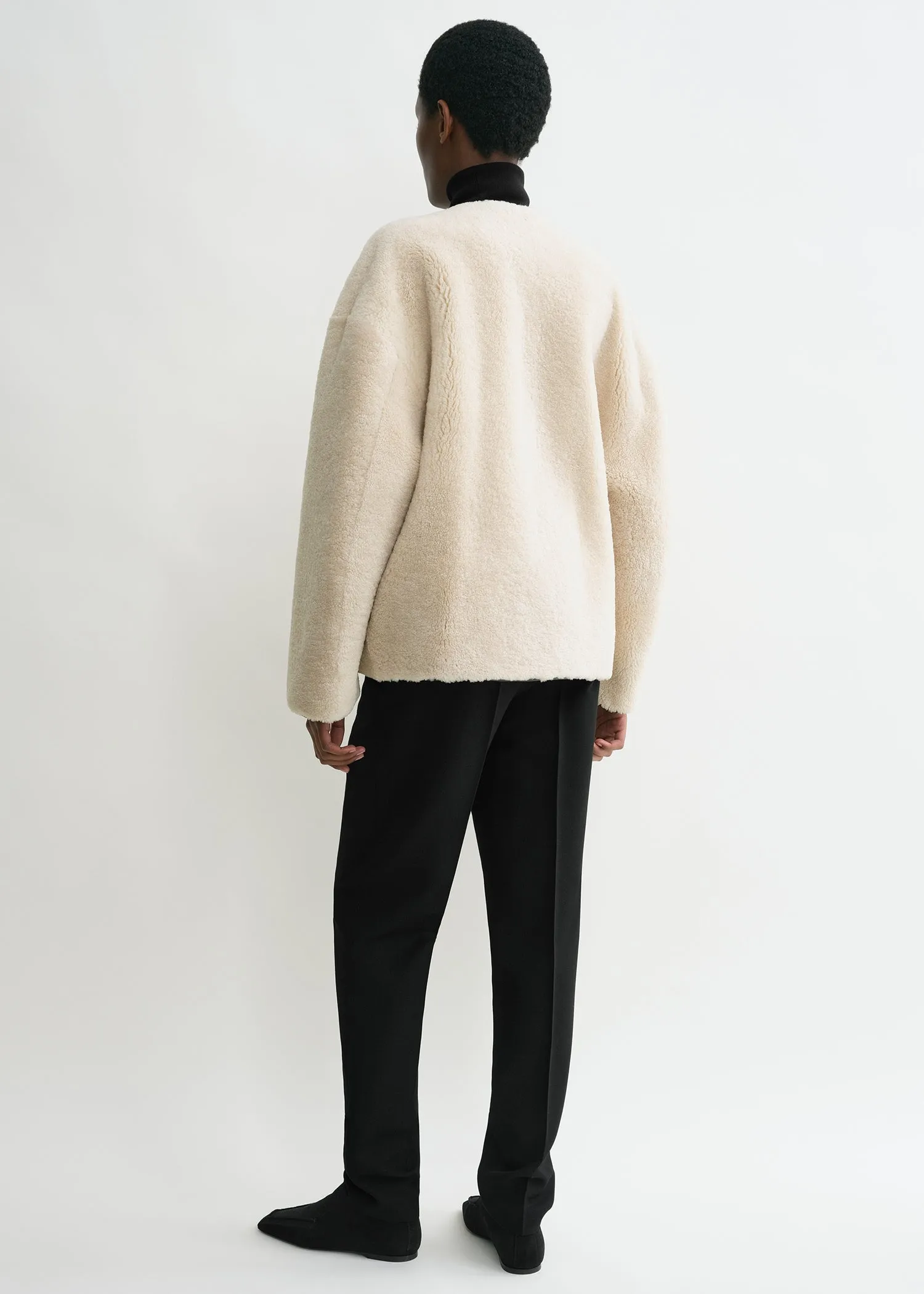 Teddy shearling clasp jacket off-white sold by Toteme product image thumbnail 3