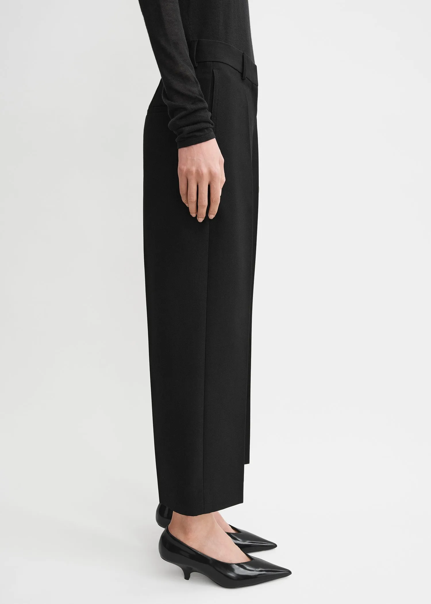 Straight cropped trousers black sold by Toteme product image thumbnail 5