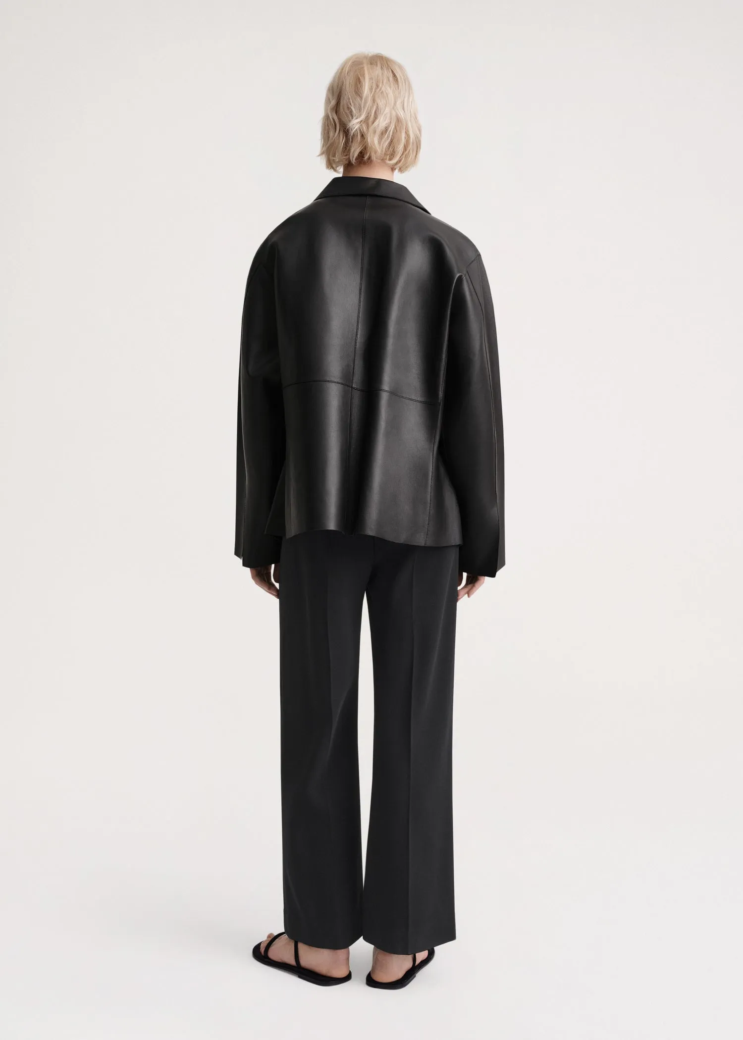 Army leather jacket black sold by Toteme product image thumbnail 3