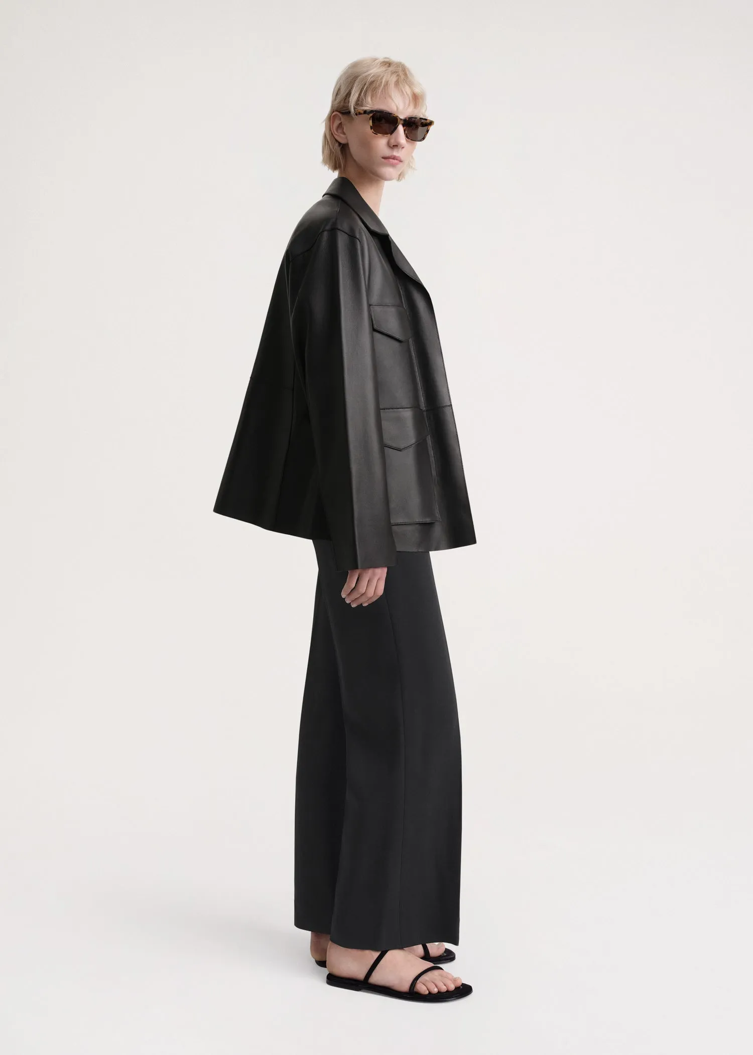 Army leather jacket black sold by Toteme product image thumbnail 2