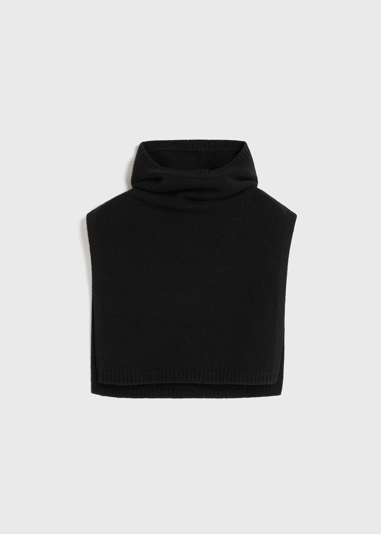 Ribbed wool hoodie bib black sold by Toteme