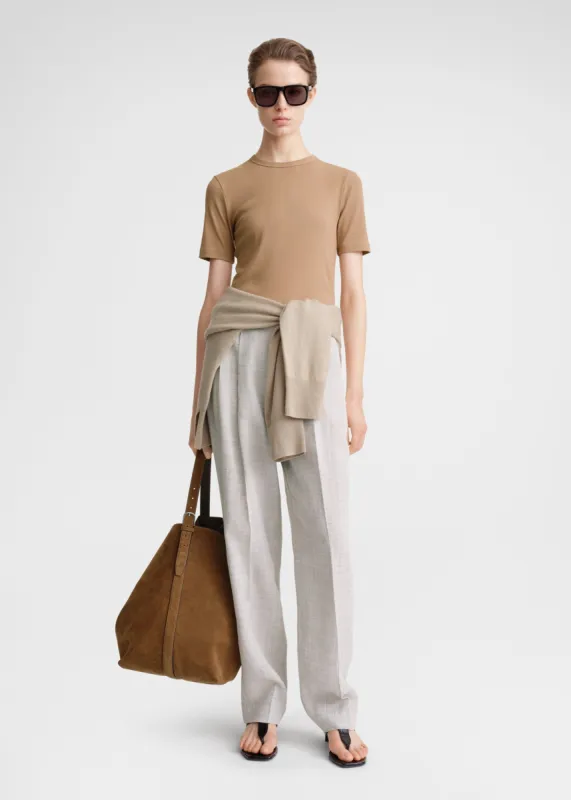 Classic rib tee caramel sold by Toteme