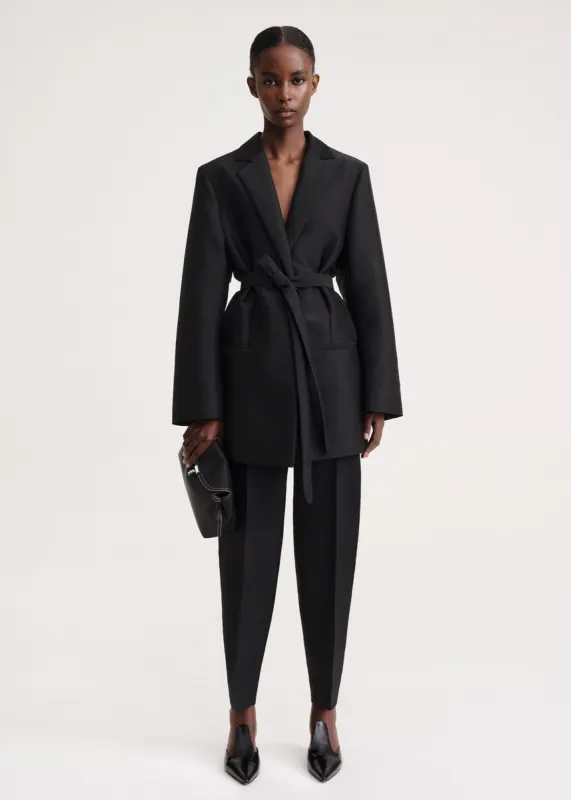 Belted evening blazer black made by Toteme