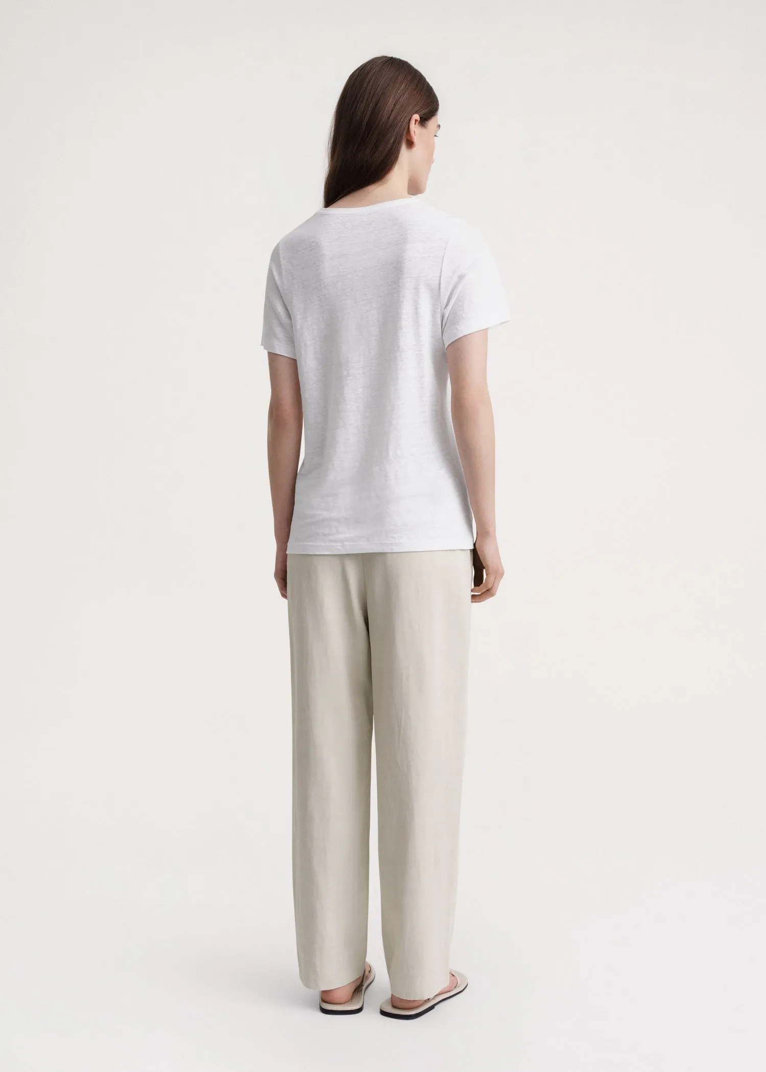Curved seam linen tee white sold by Toteme product image thumbnail 3