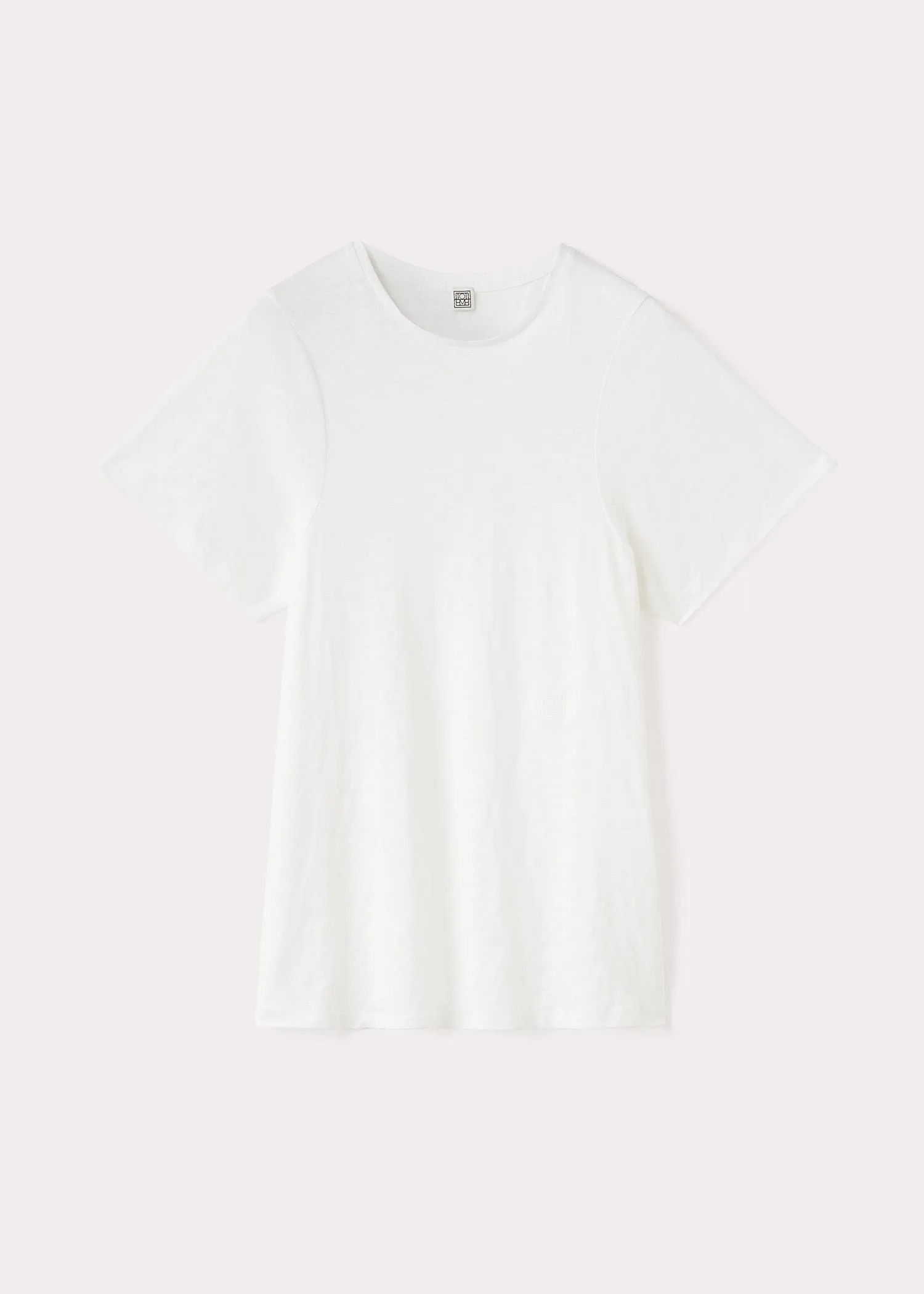 Curved seam linen tee white sold by Toteme product image thumbnail 5