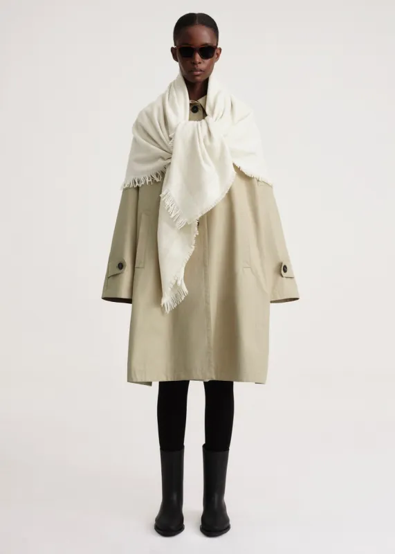 Monogram wool cashmere scarf macadamia sold by Toteme