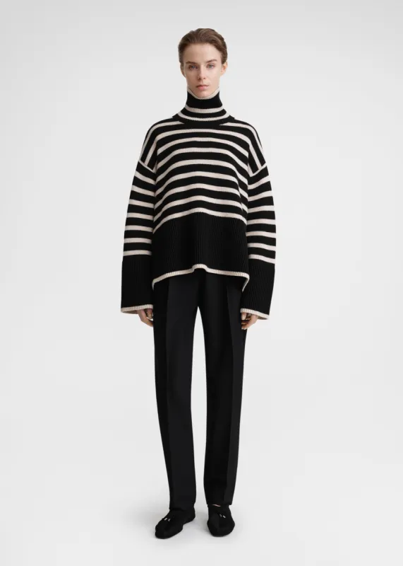 Signature stripe turtleneck black sold by Toteme